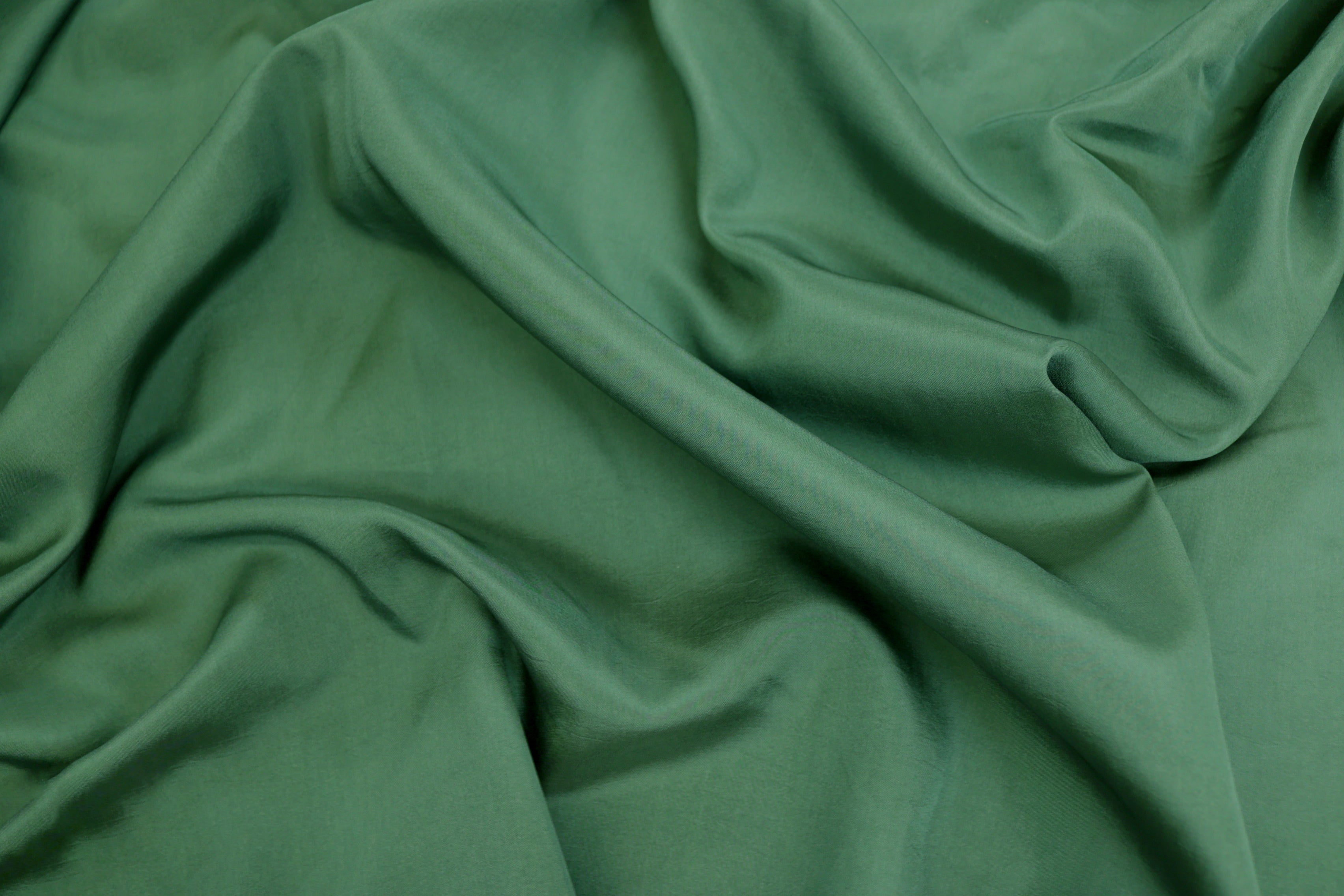 Emerald green coloured  habutai silk fabric