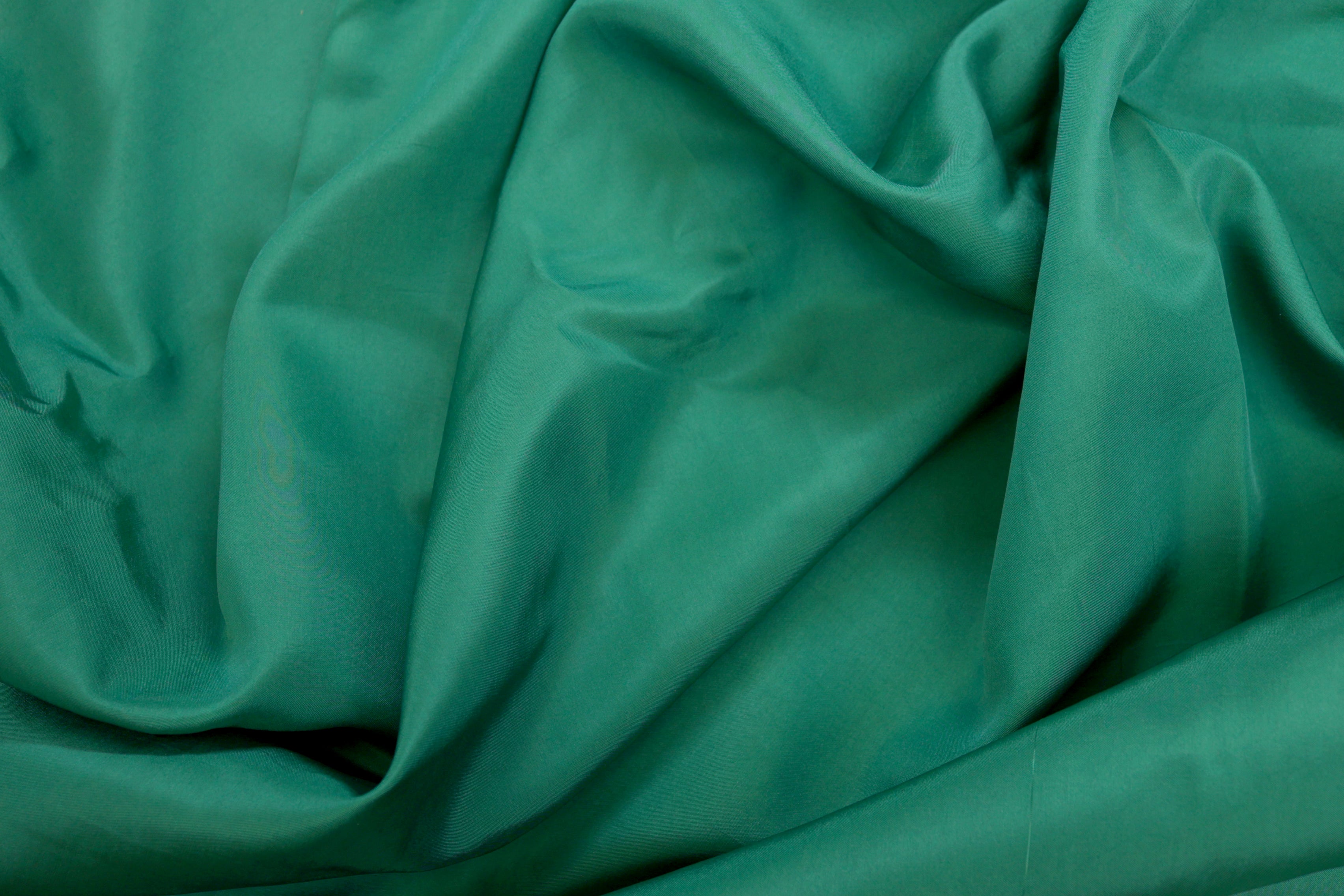 Sea green coloured habutai silk fabric