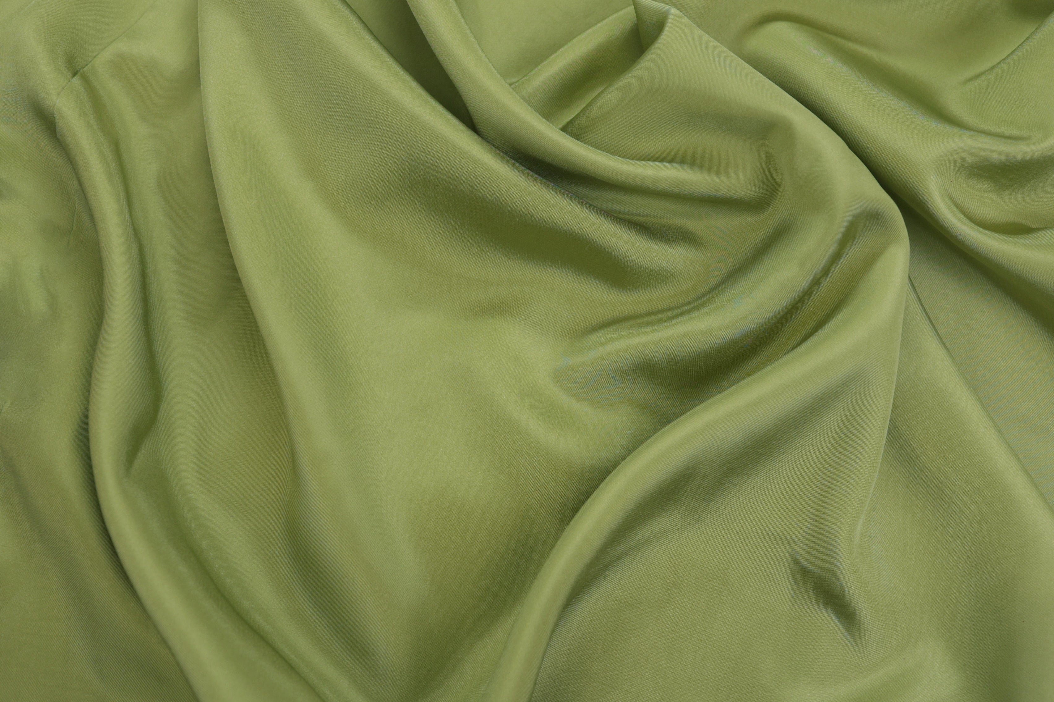 Mehendi green coloured habutai silk fabric