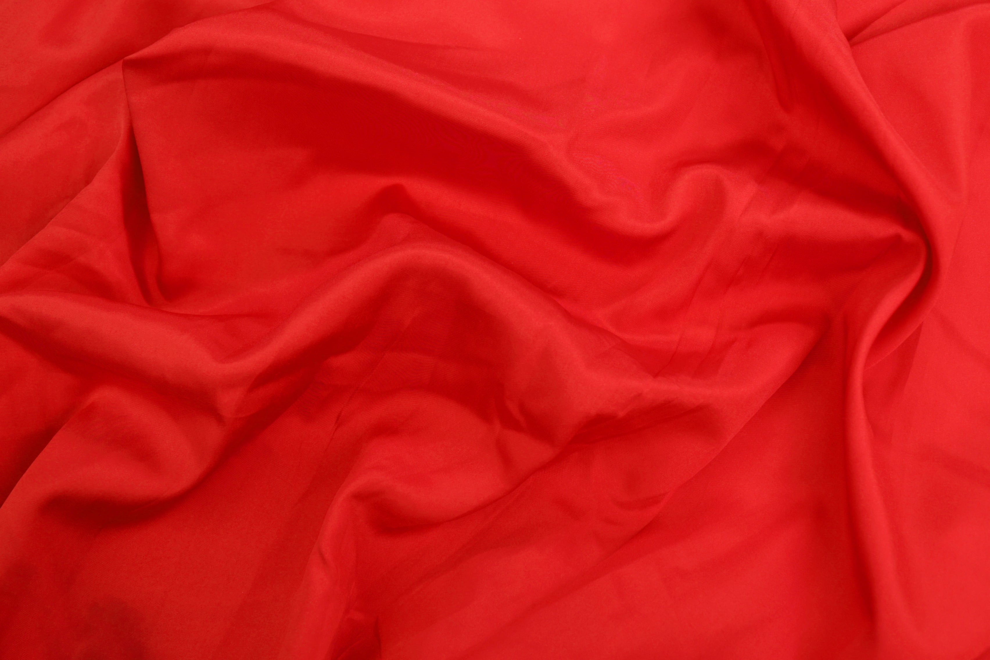 Red coloured  habutai silk fabric