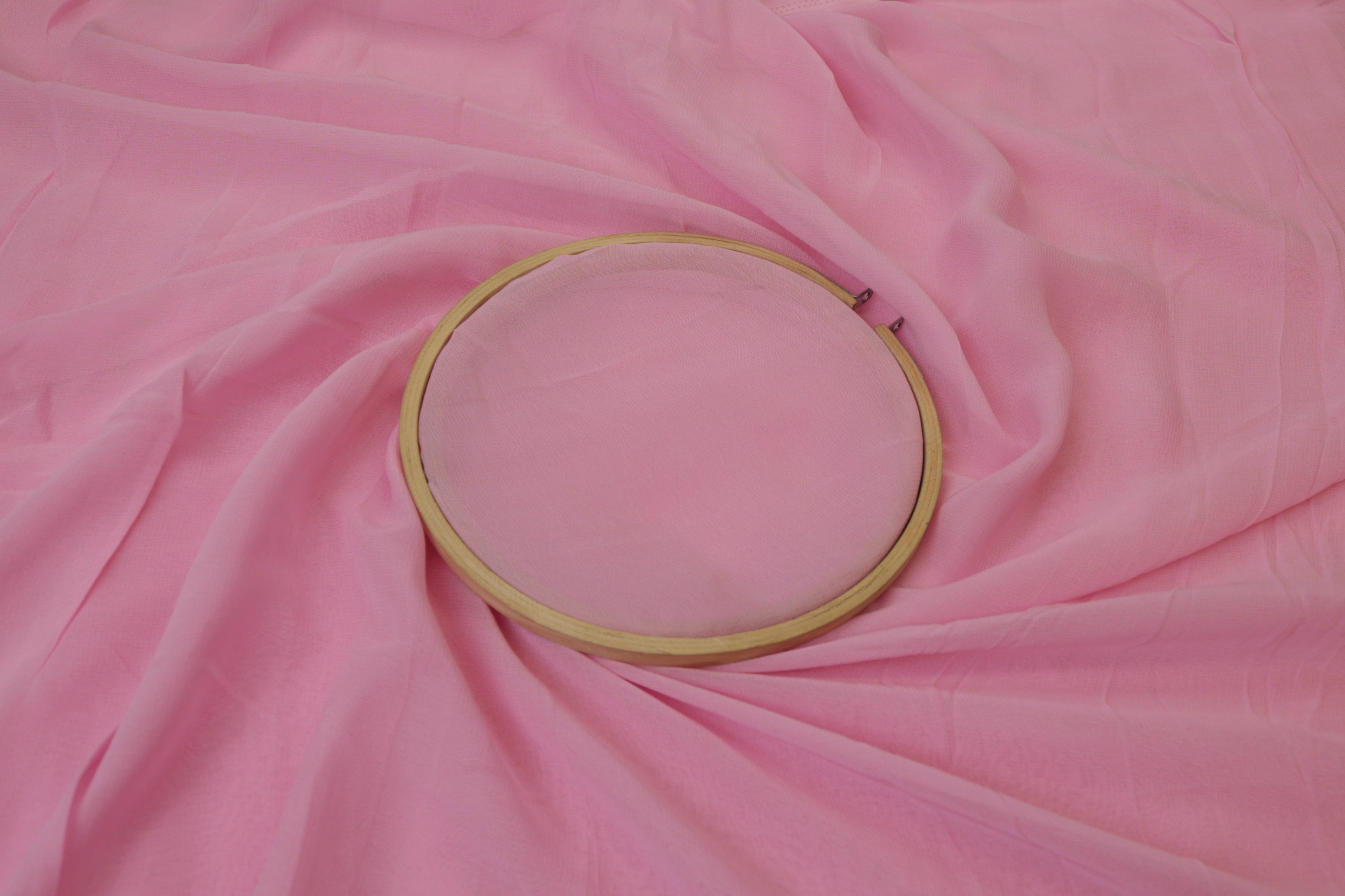 Pink plain georgette fabric