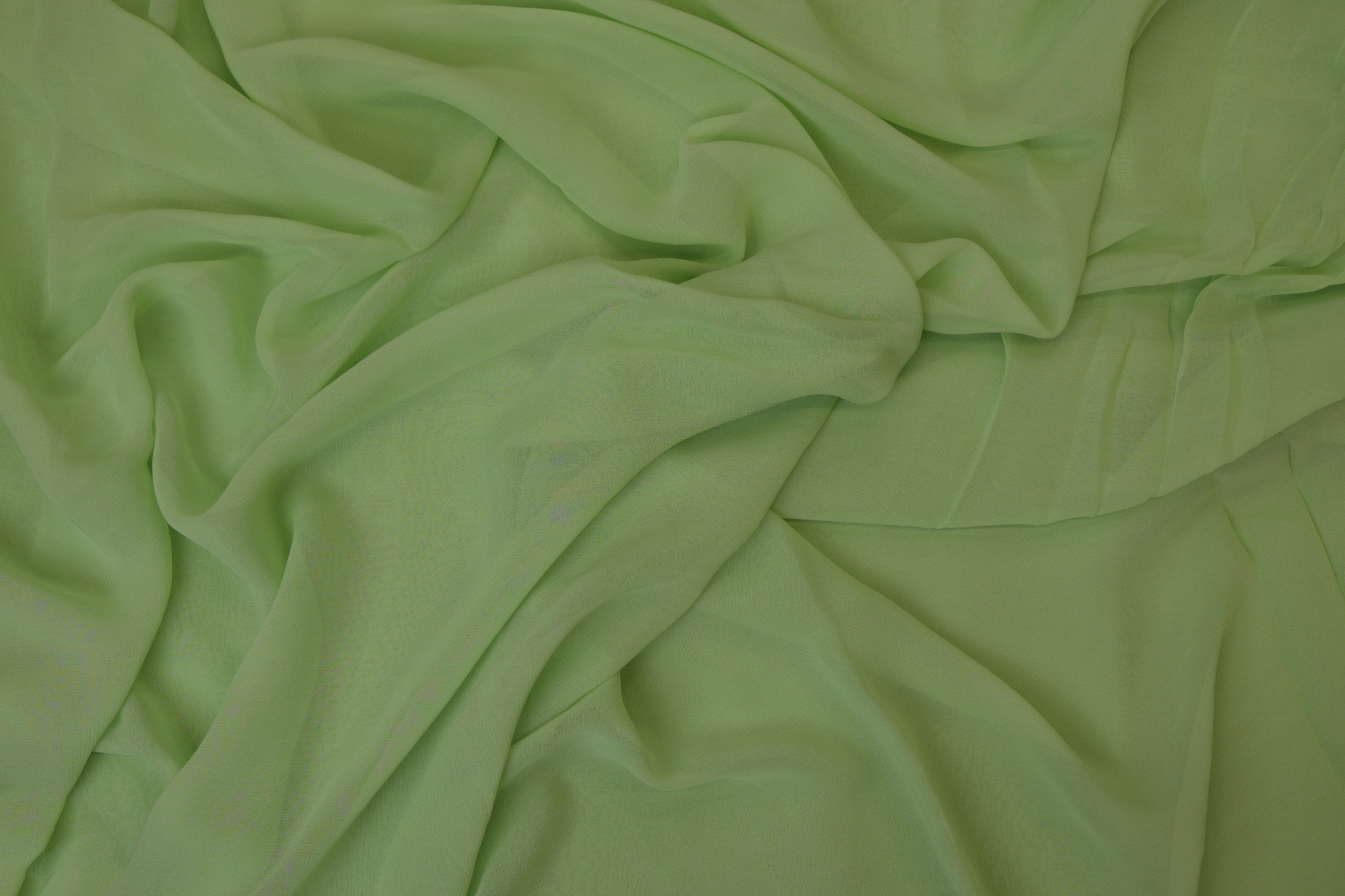 Pastel green plain georgette fabric