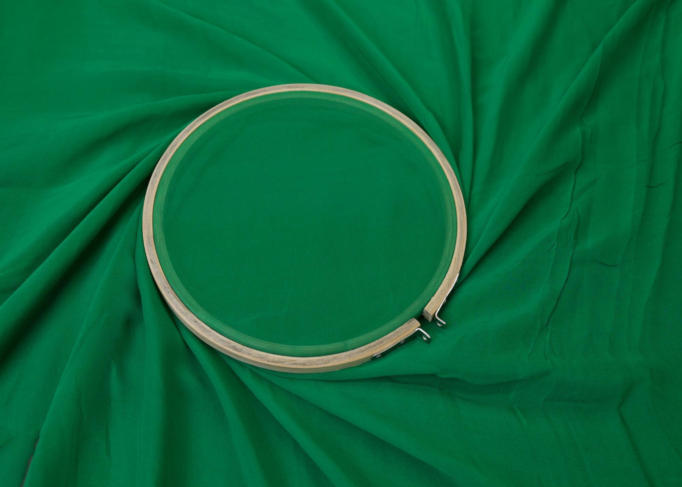 Green plain georgette fabric- Paras Gallery Fabrics
