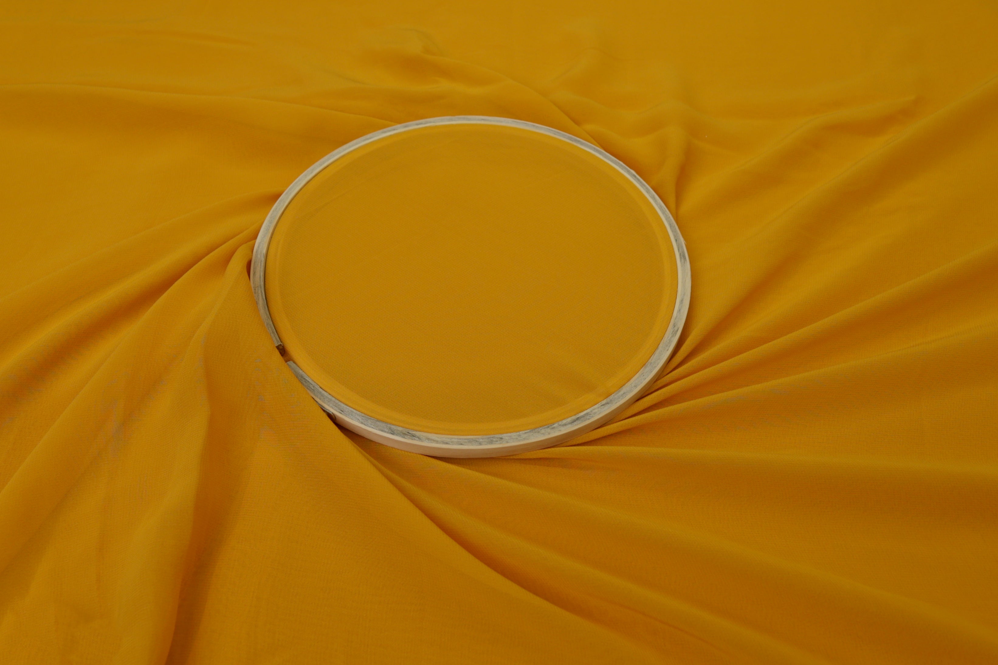 Mustard plain georgette fabric