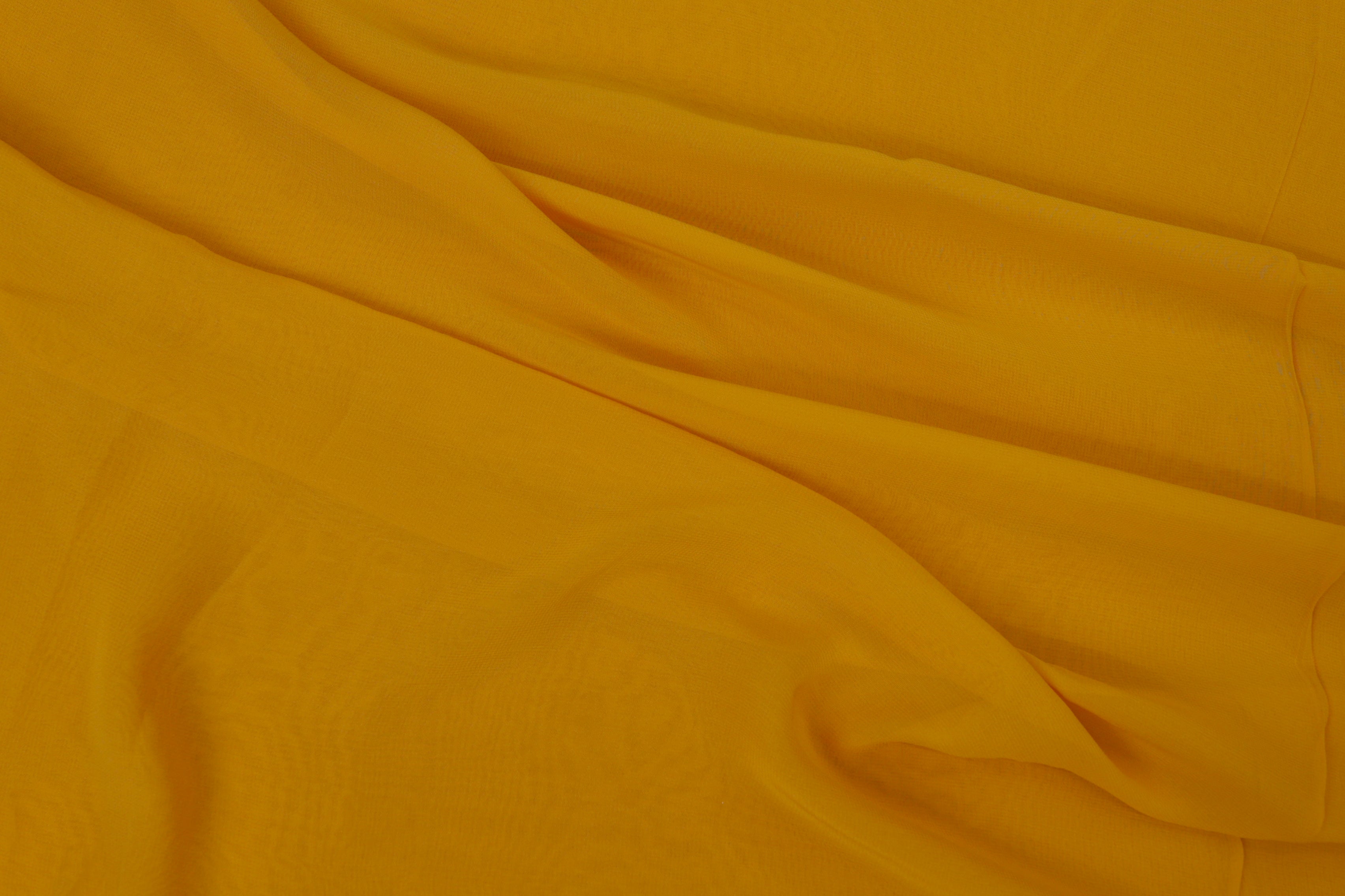 Mustard plain georgette fabric