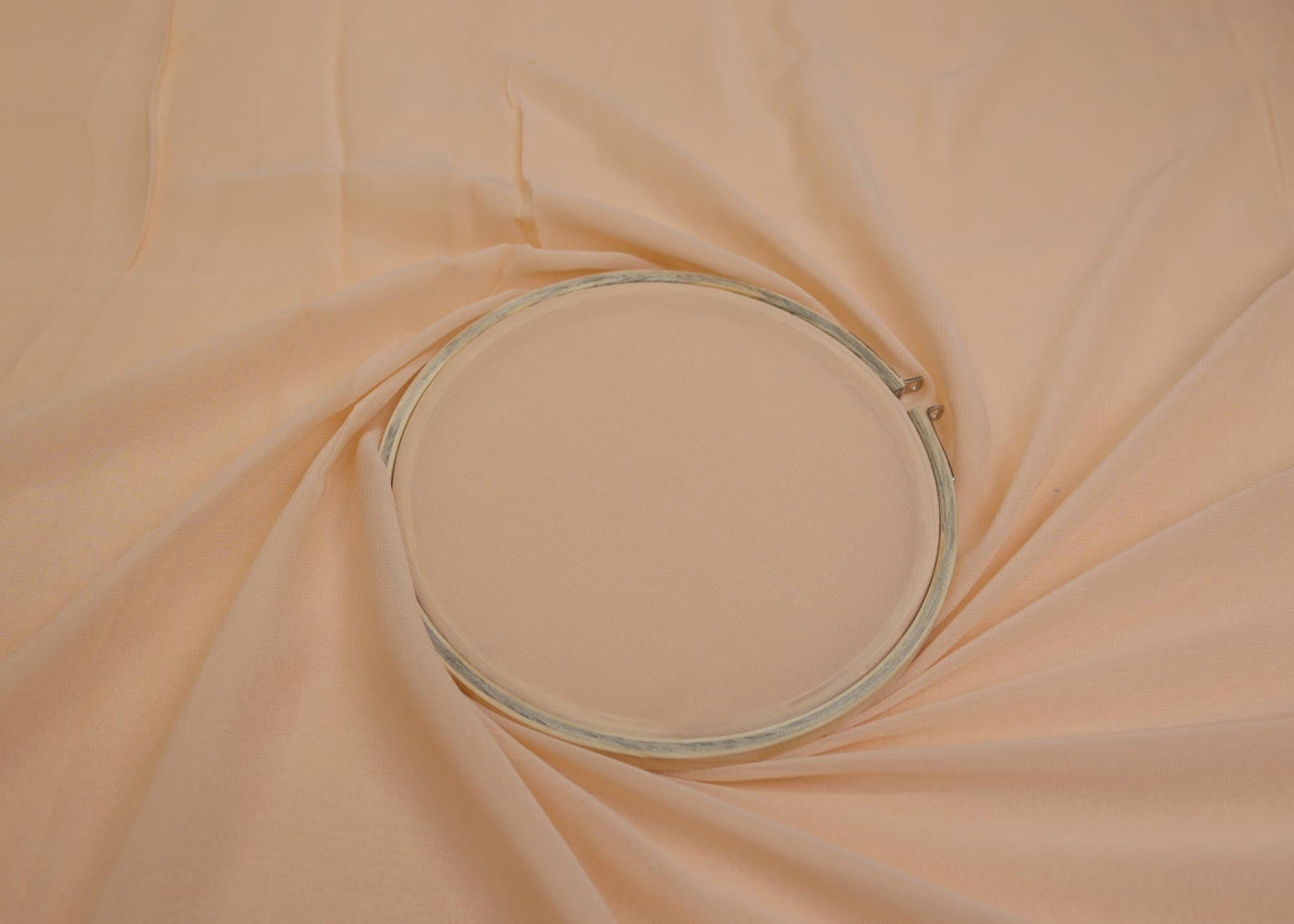 Light peach plain georgette fabric- Paras Gallery Fabrics
