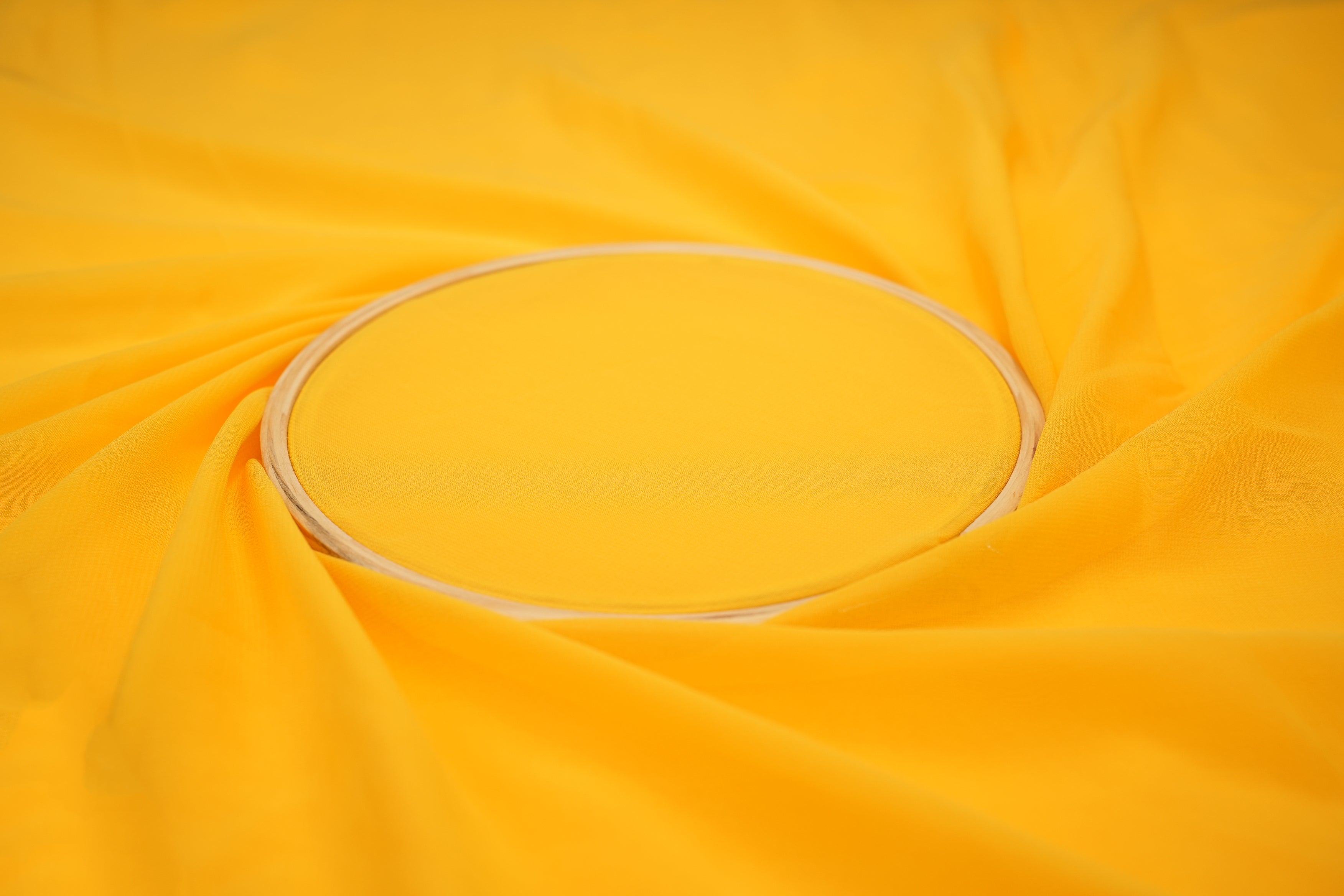 Bright yellow plain georgette fabric