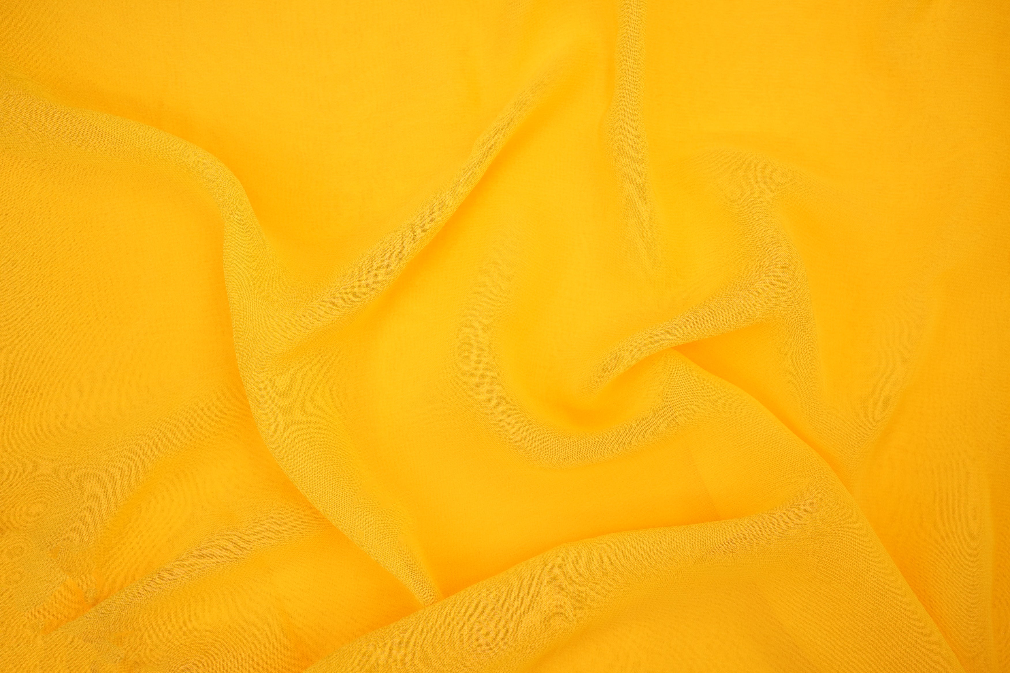 Bright yellow plain georgette fabric