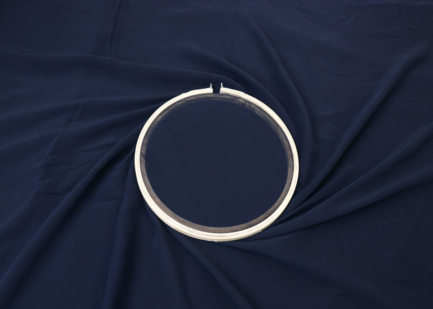 Navy blue plain georgette fabric- Paras Gallery Fabrics
