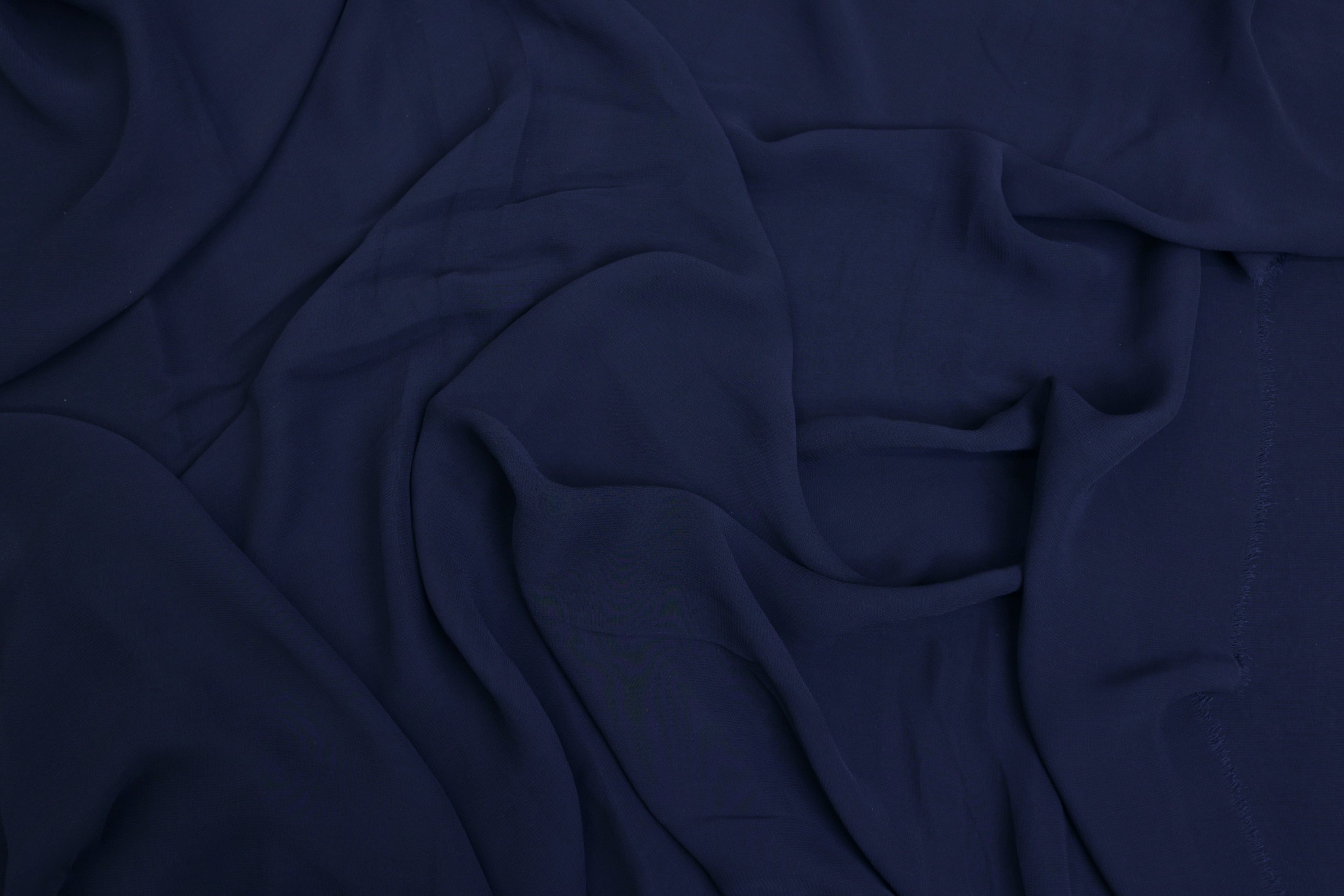 Navy blue plain georgette fabric