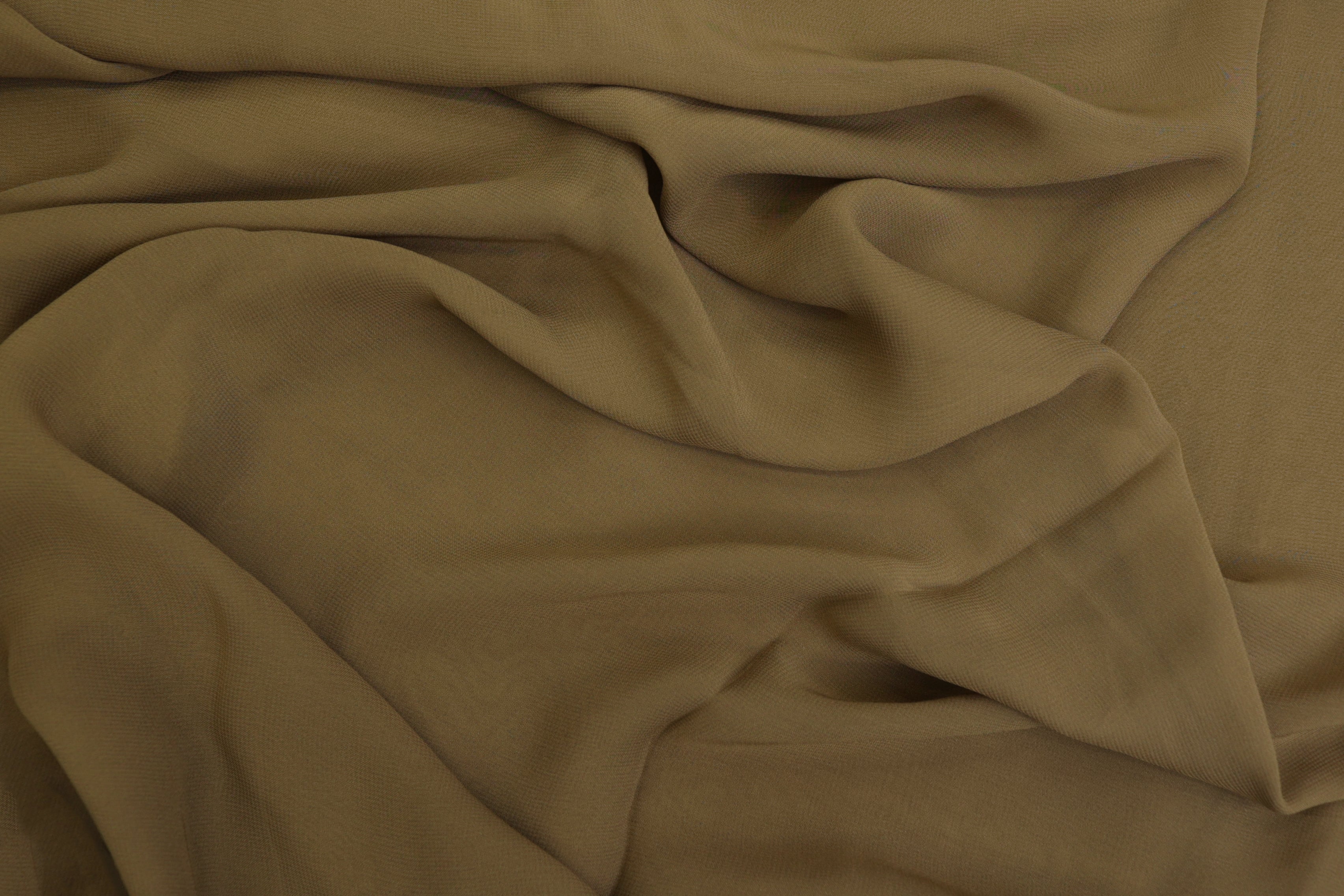 Mud brown plain georgette fabric