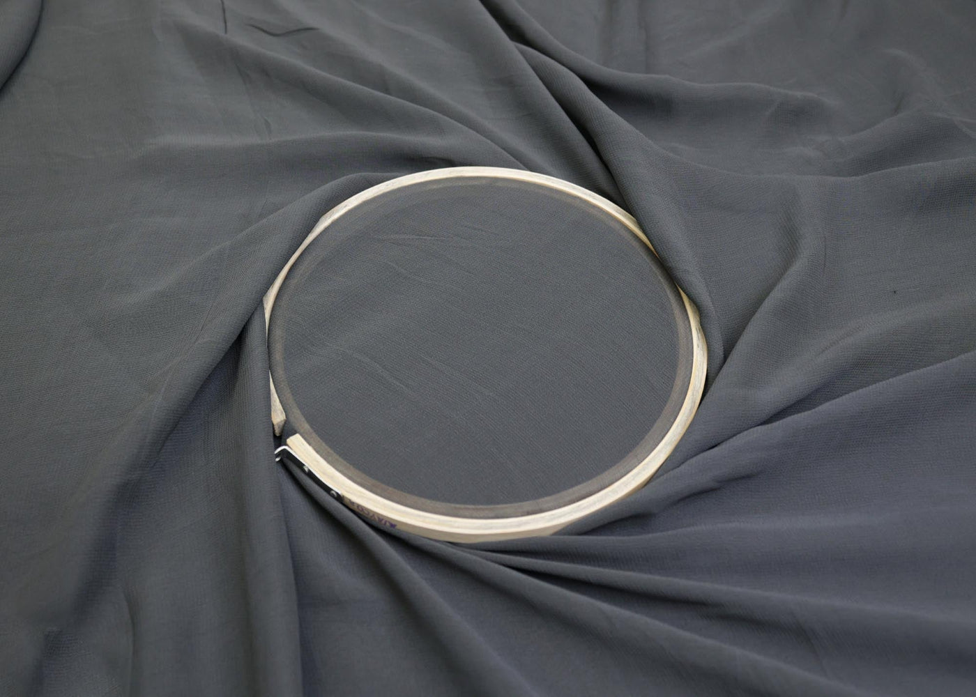 Oxford blue plain georgette fabric- Paras Gallery Fabrics
