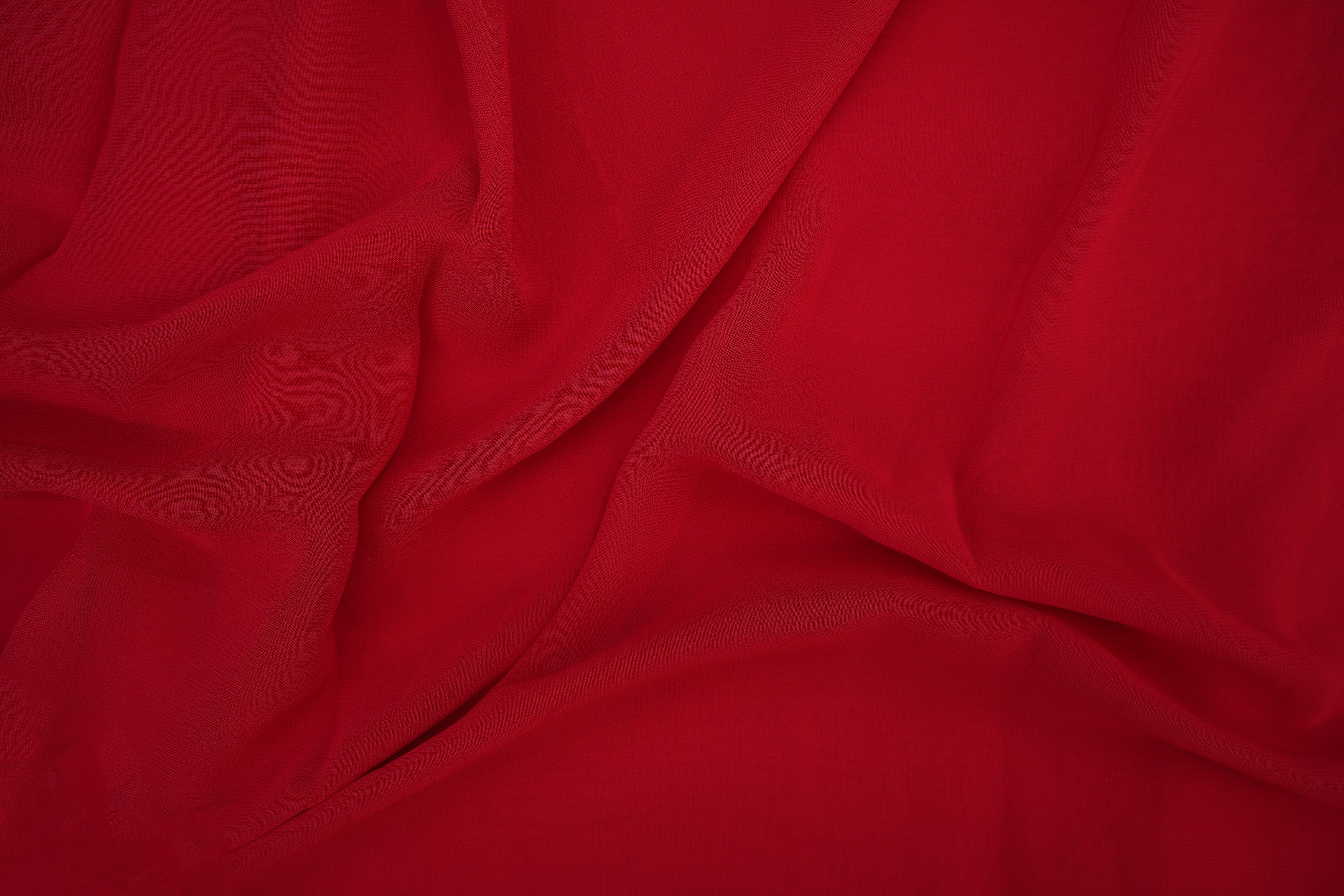 Apple red plain georgette fabric