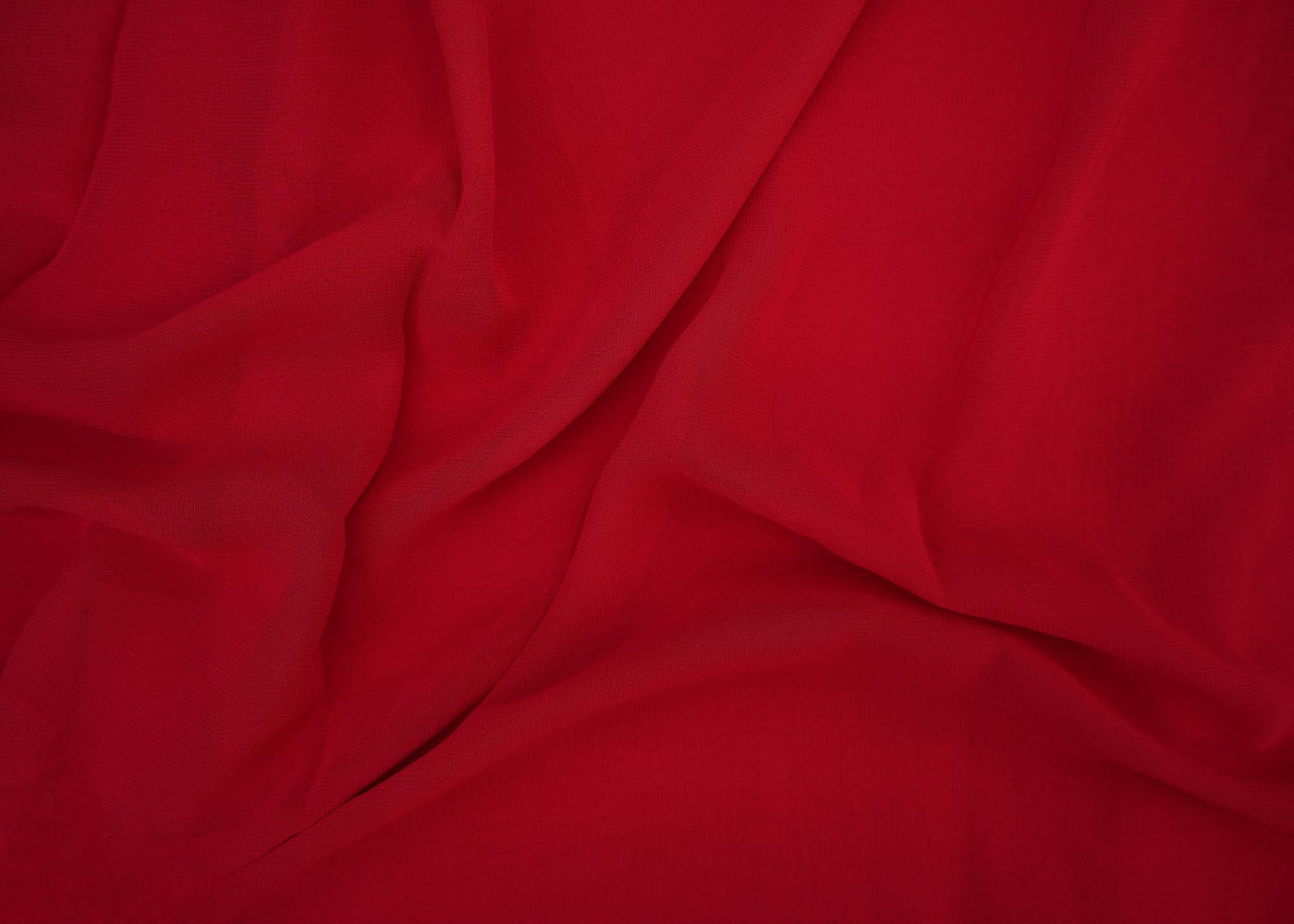 Apple red plain georgette fabric