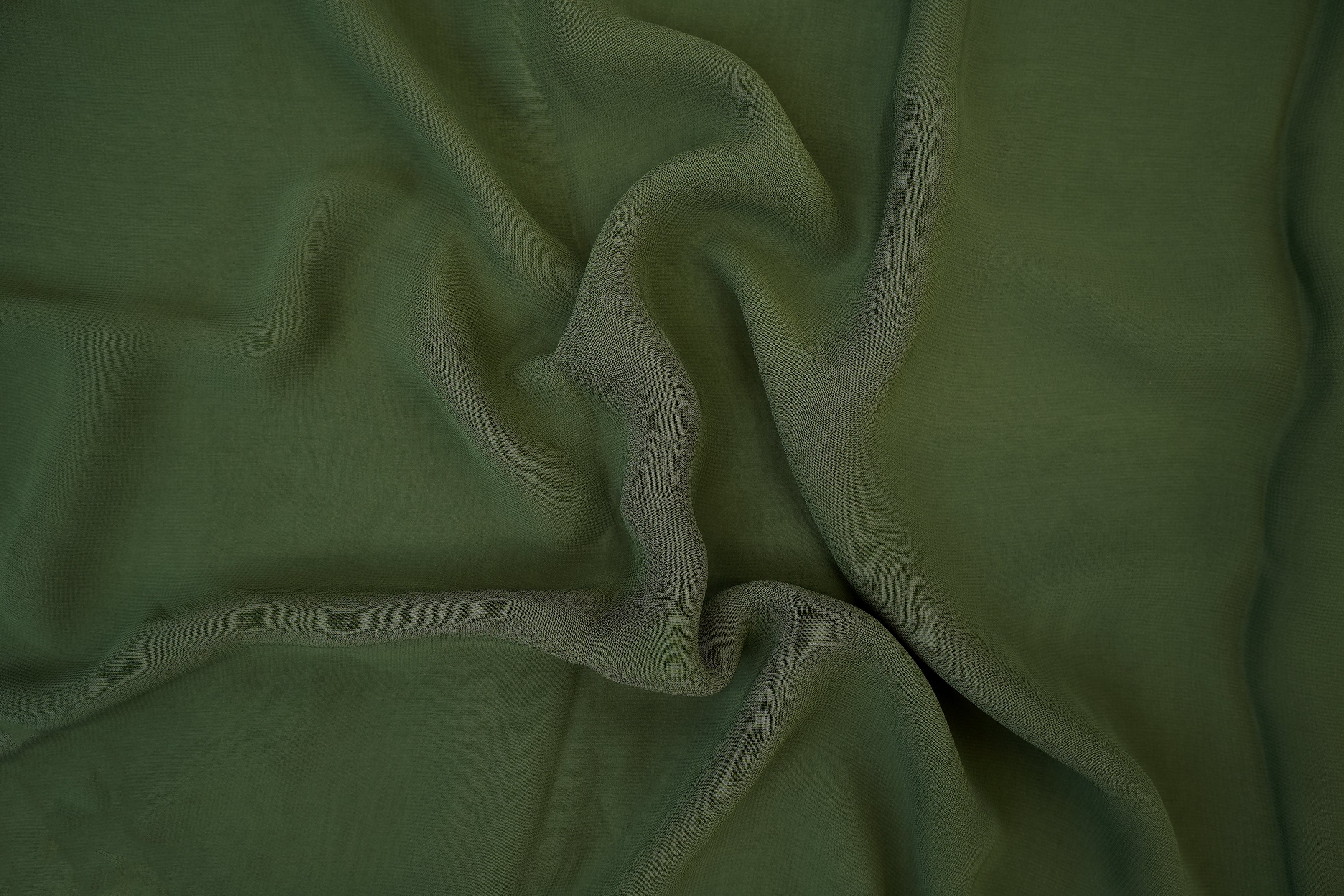 Hunter green plain georgette fabric