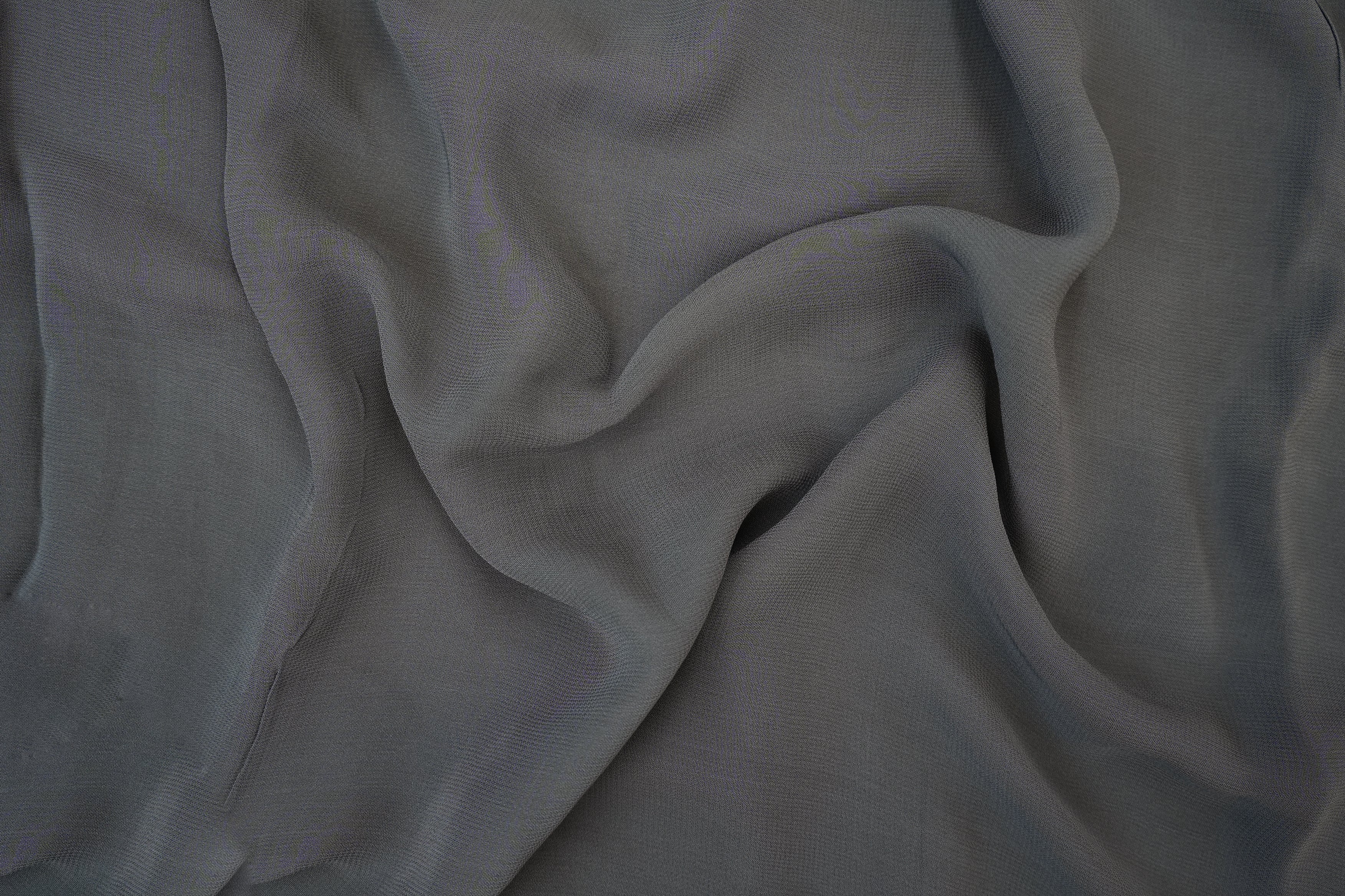 Grey plain georgette fabric