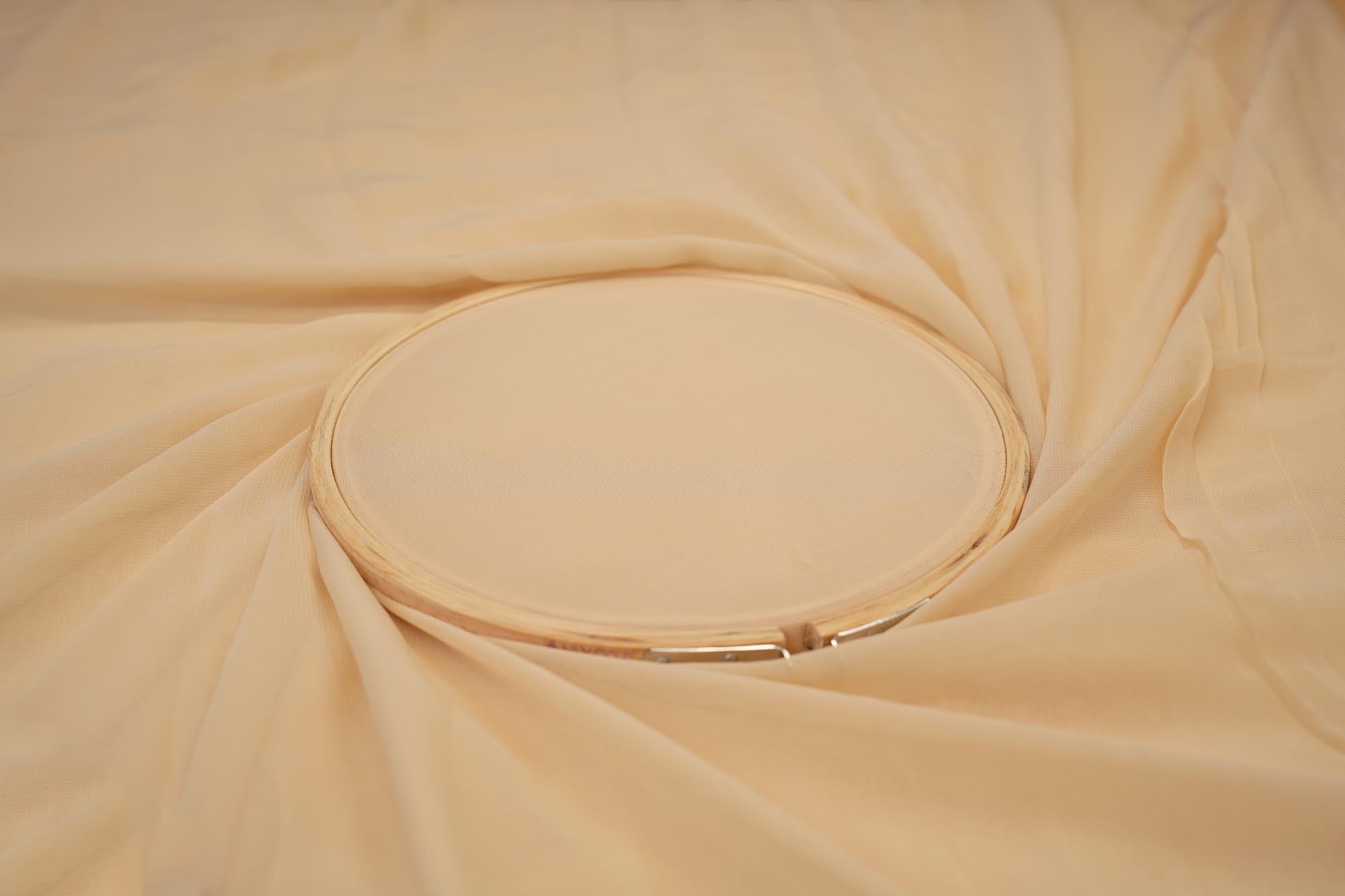 Beige plain georgette fabric