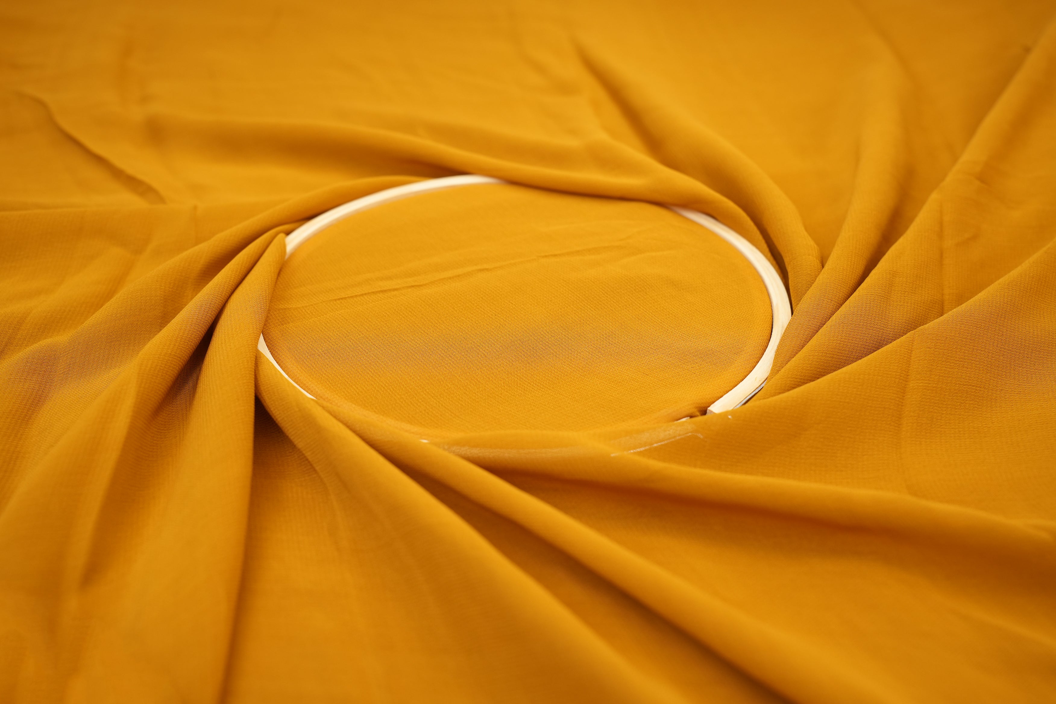 Mustard plain georgette fabric