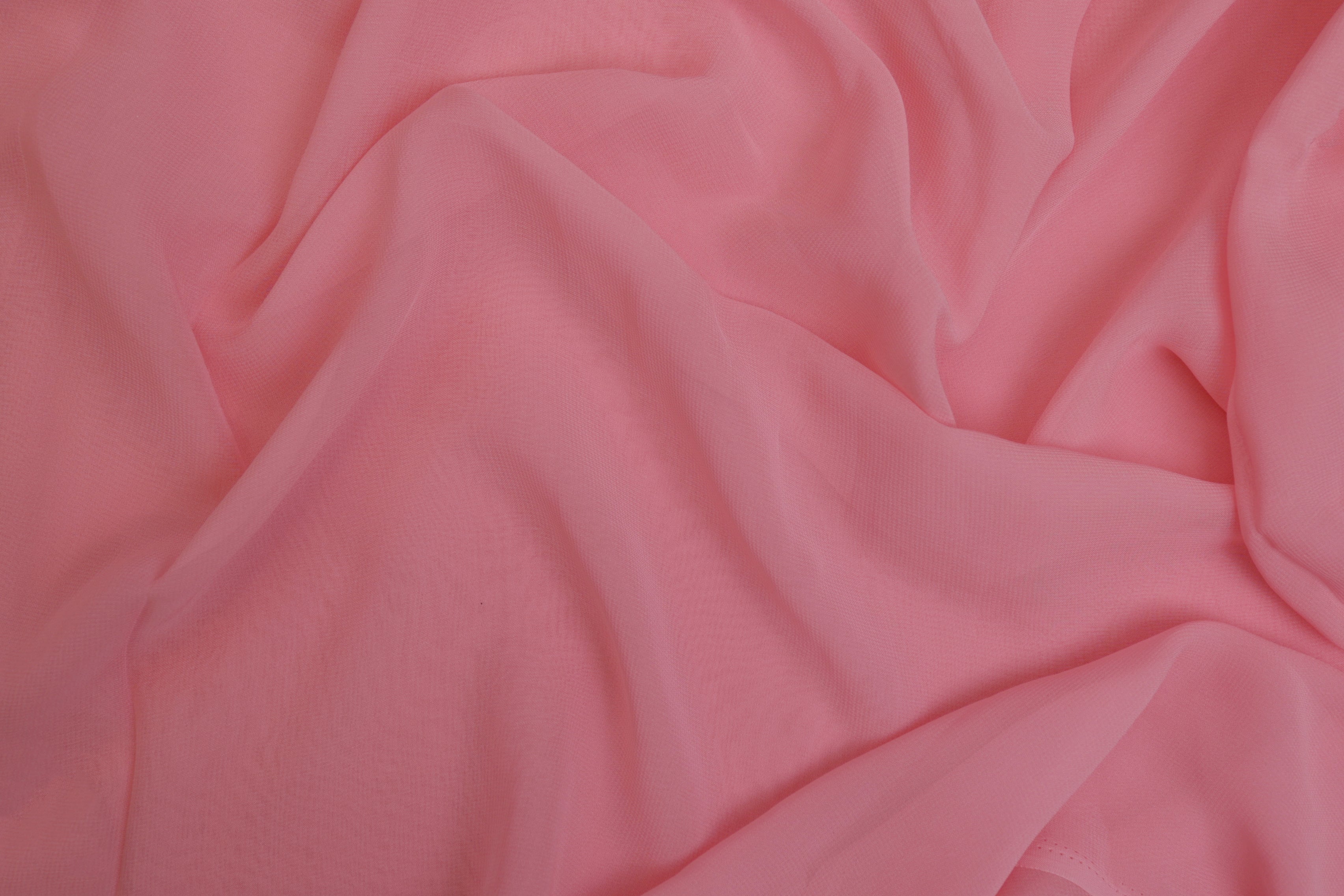 Pink plain georgette fabric