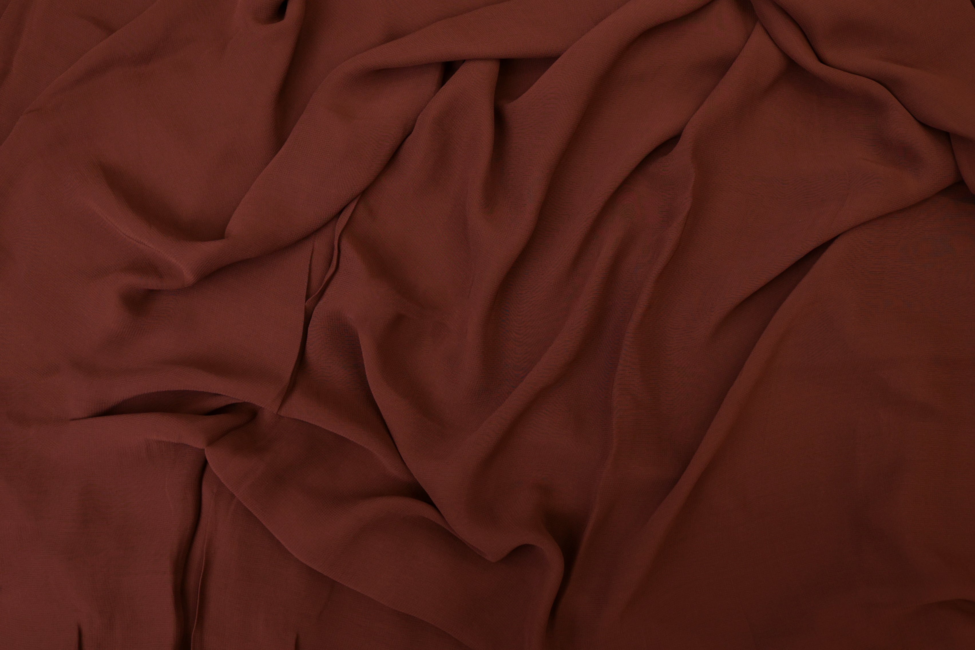 Coffee brown plain georgette fabric