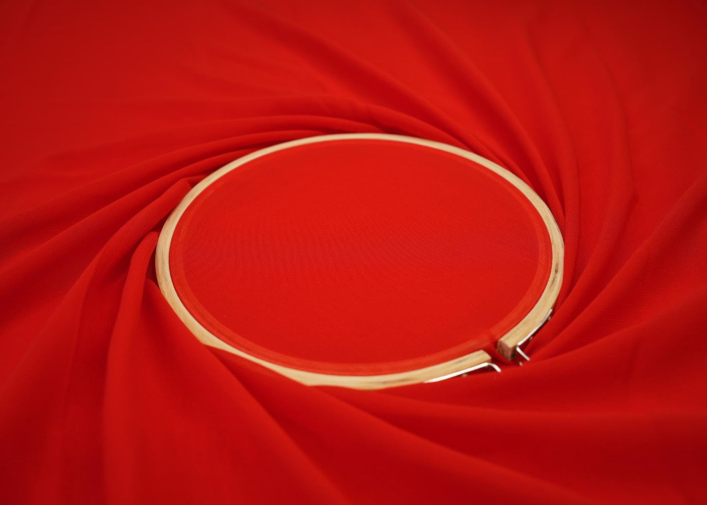 Red plain georgette fabric- Paras Gallery Fabrics
