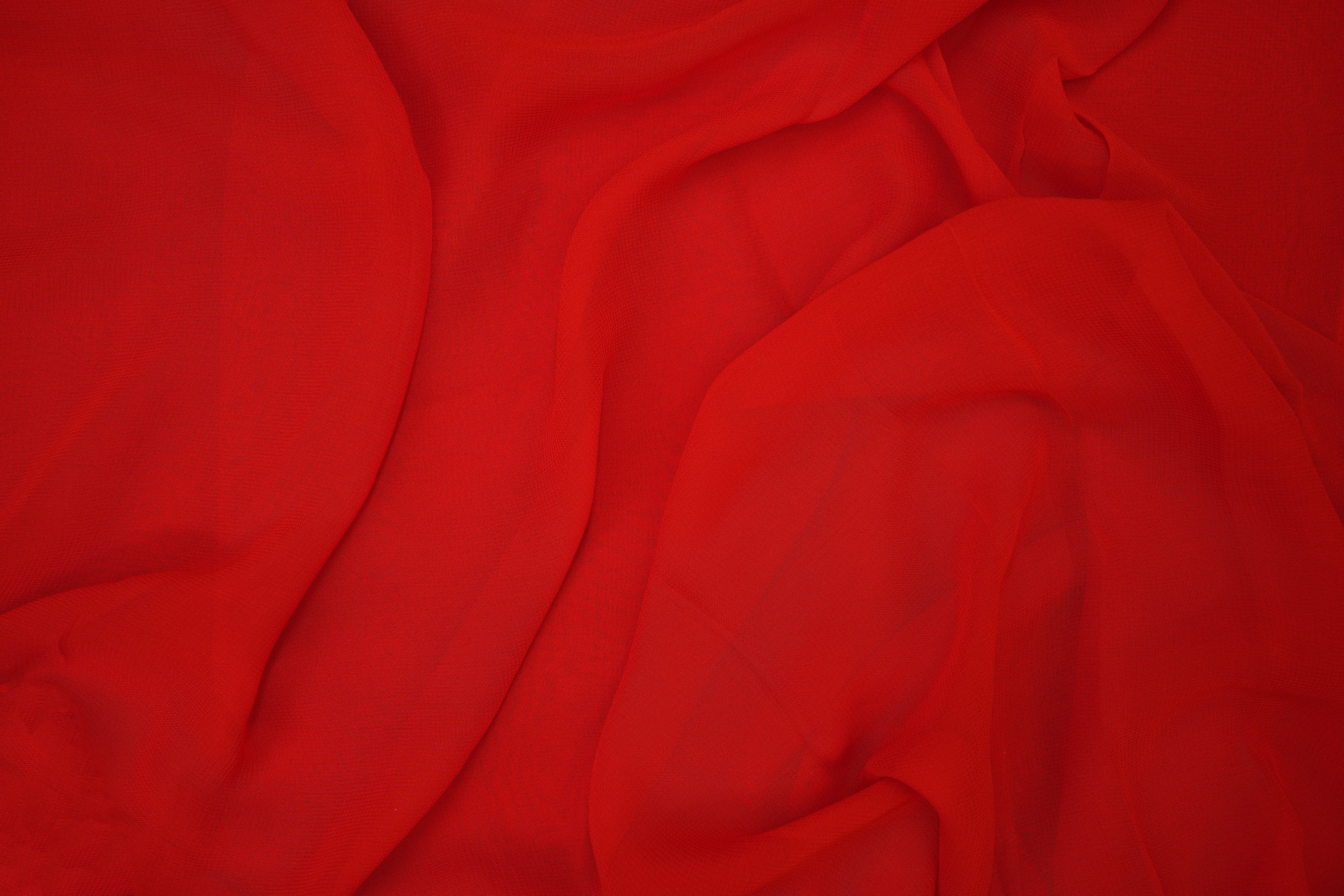 Red plain georgette fabric