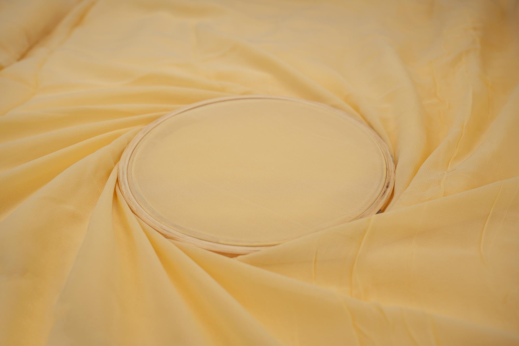 Yellow plain georgette fabric