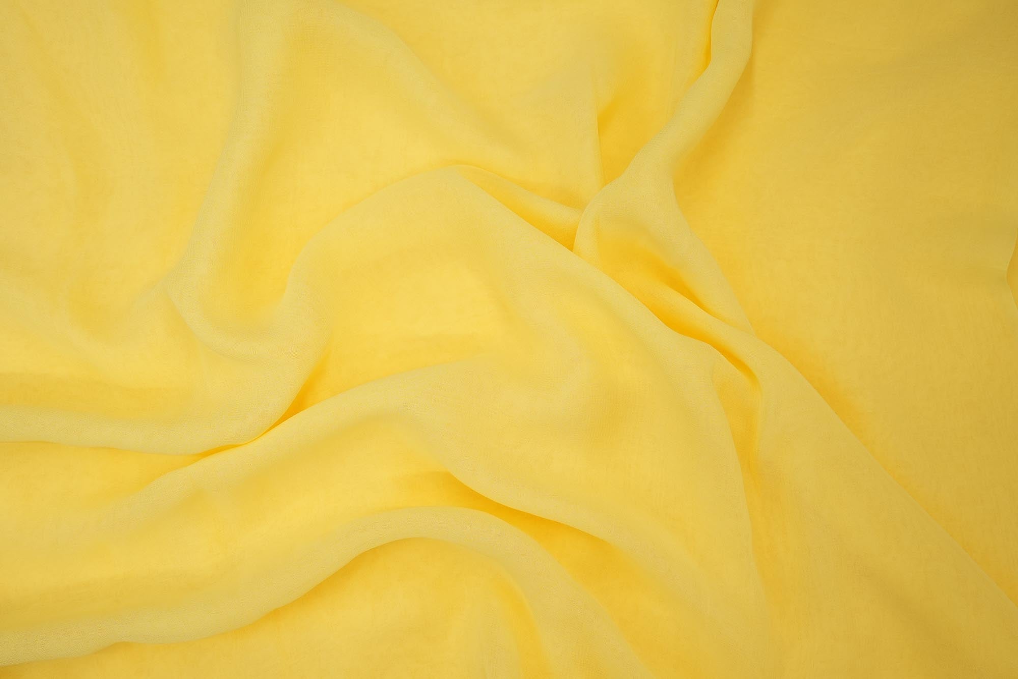 Light yellow plain georgette fabric