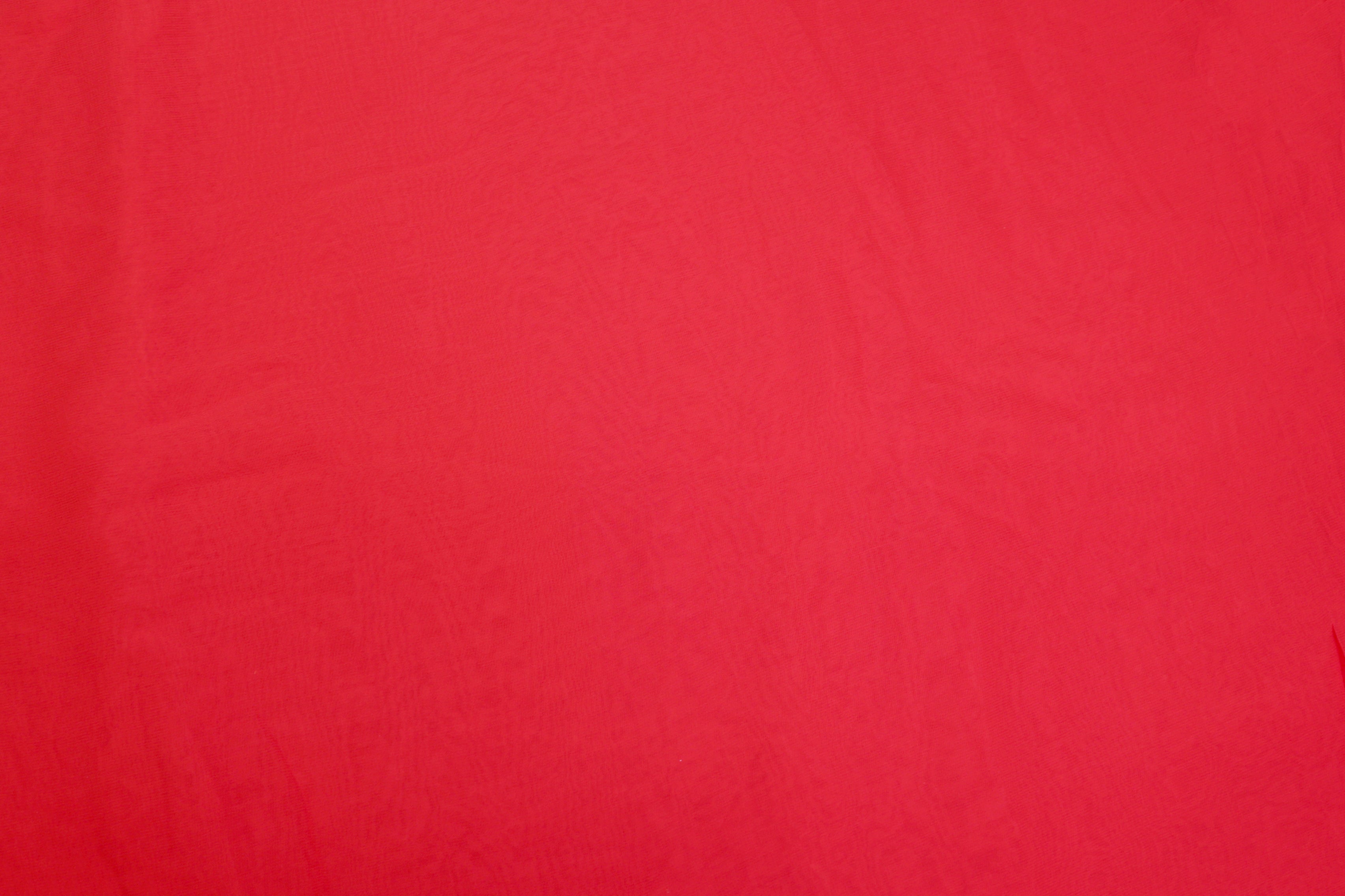 Fluorescent red plain georgette fabric