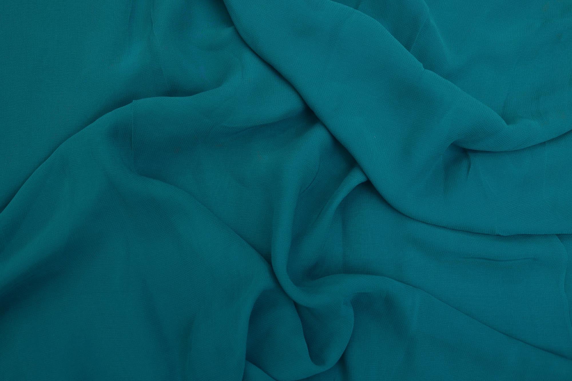 Rama green plain georgette fabric