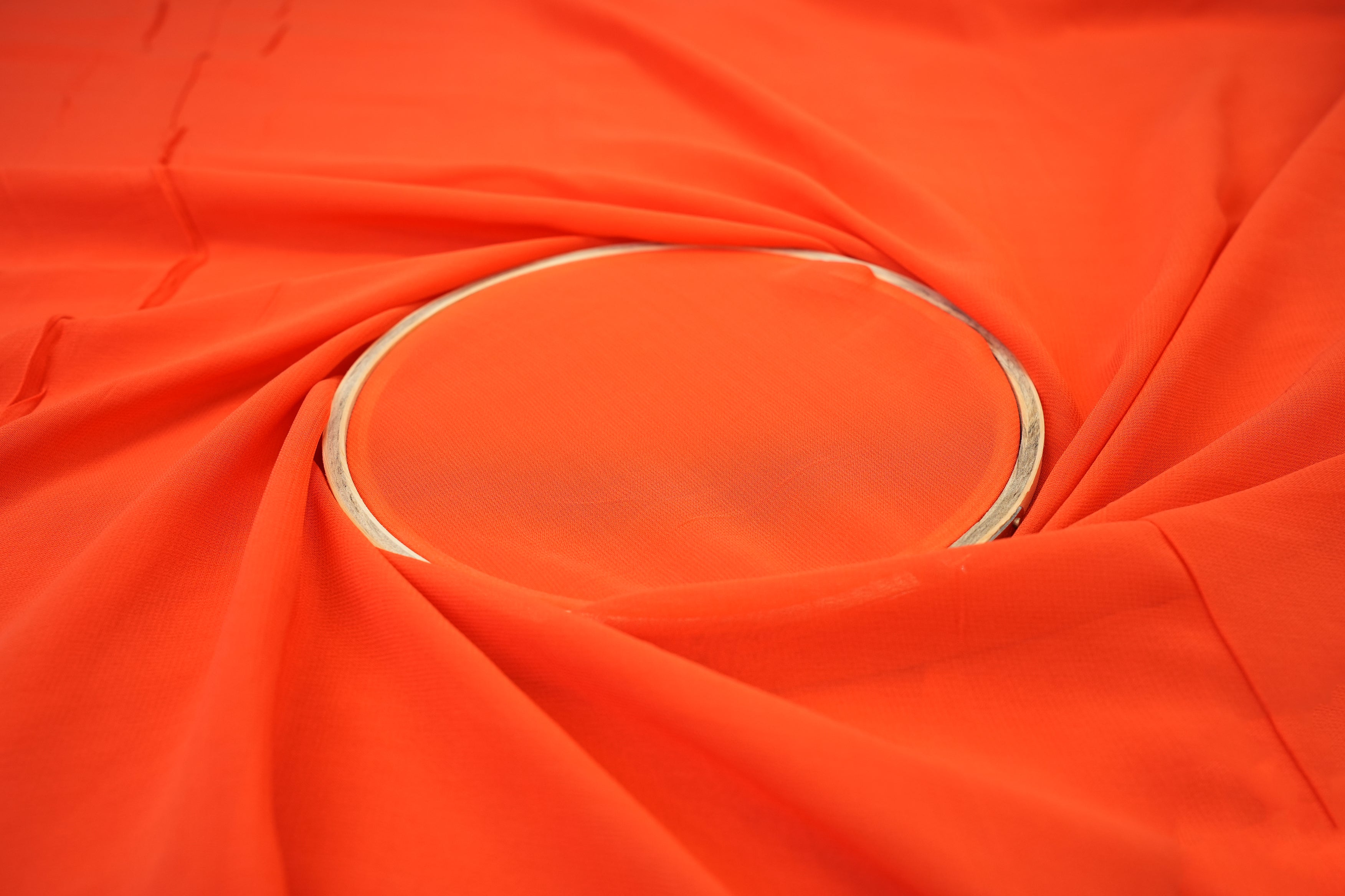 Orange plain georgette fabric