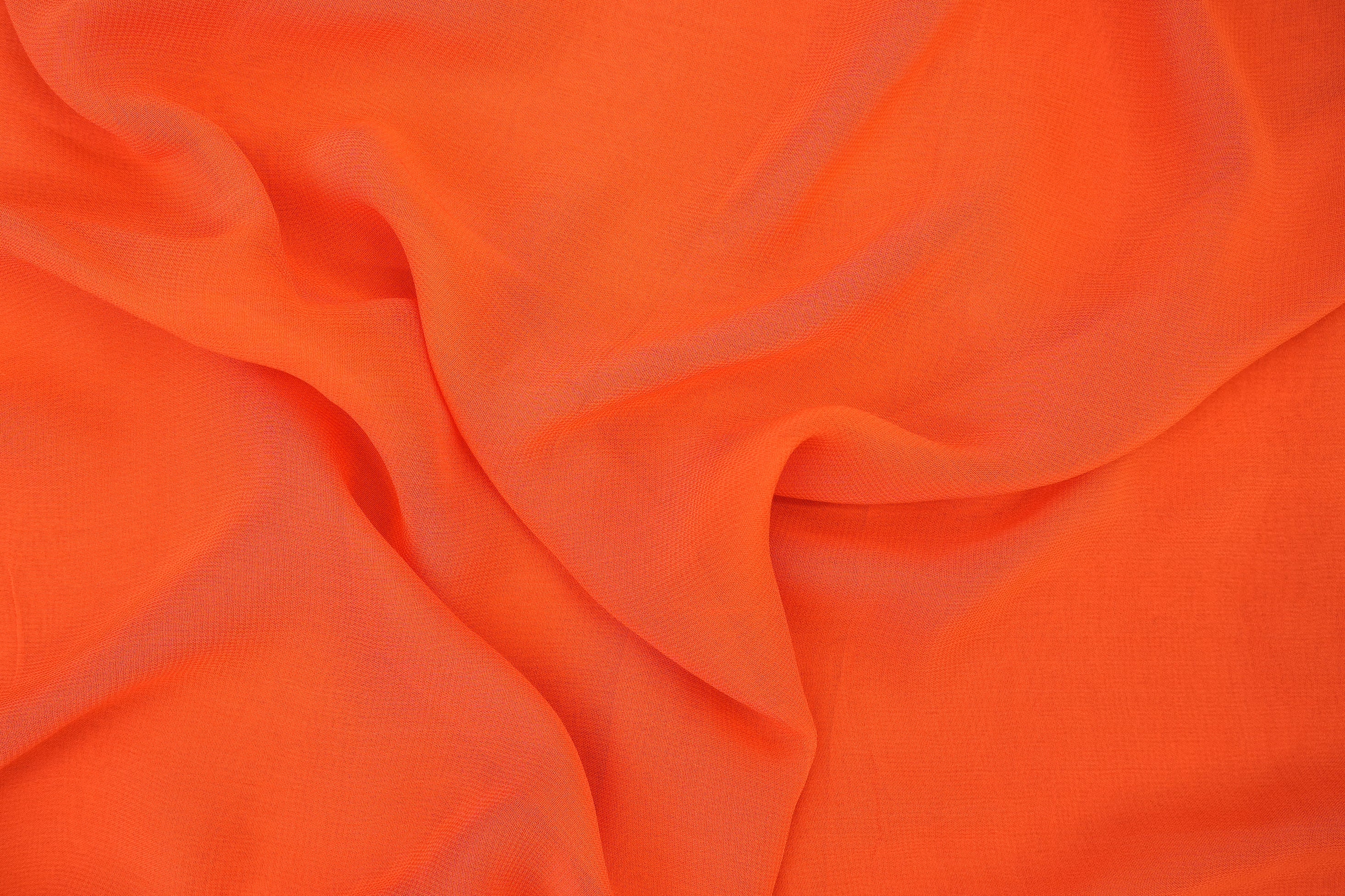 Orange plain georgette fabric