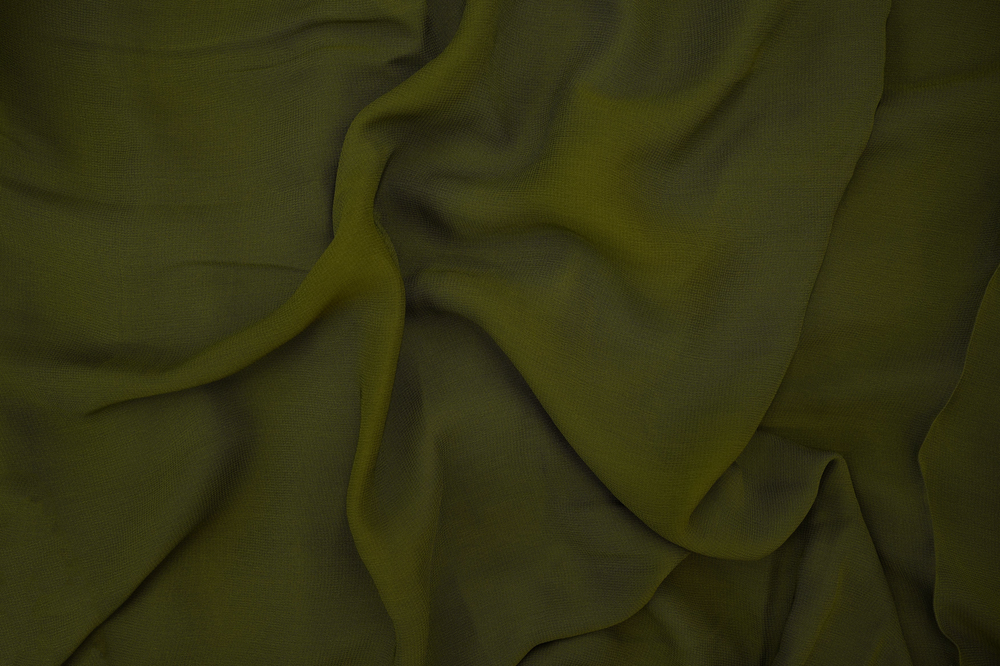 Henna green plain georgette fabric