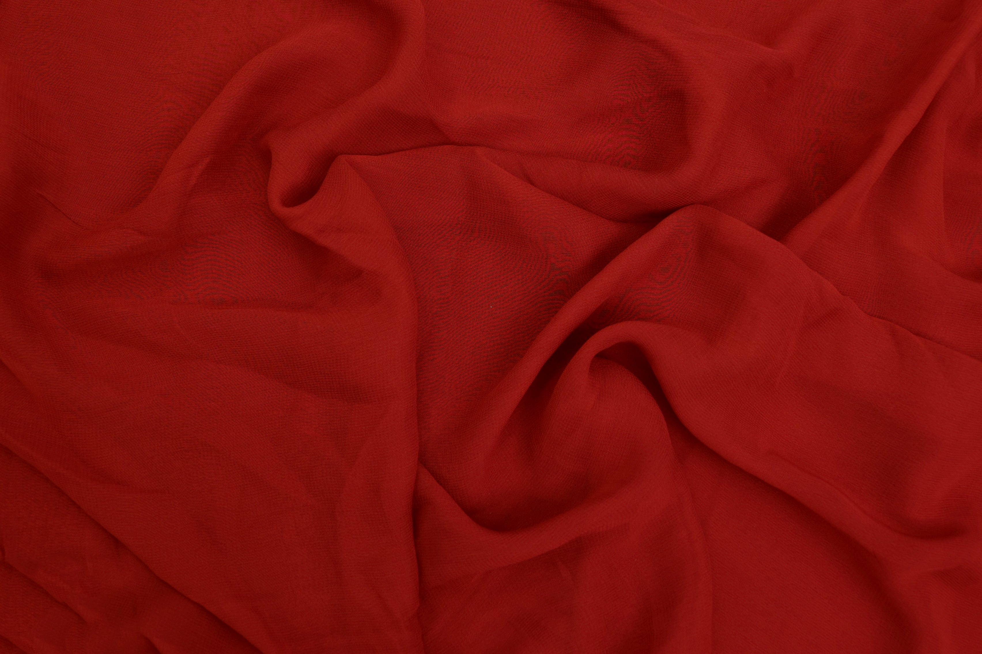 Red plain georgette fabric