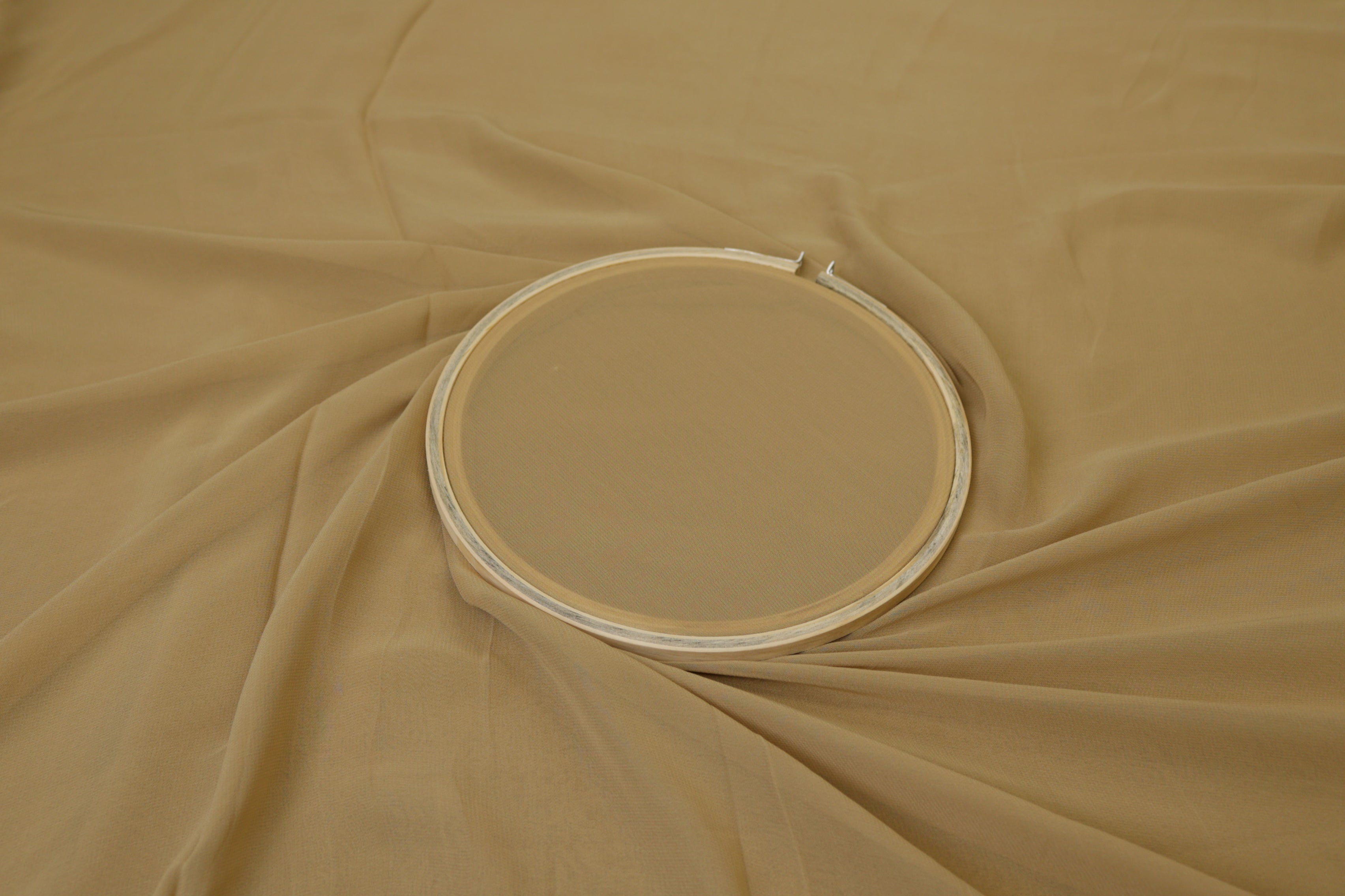 Beige plain georgette fabric