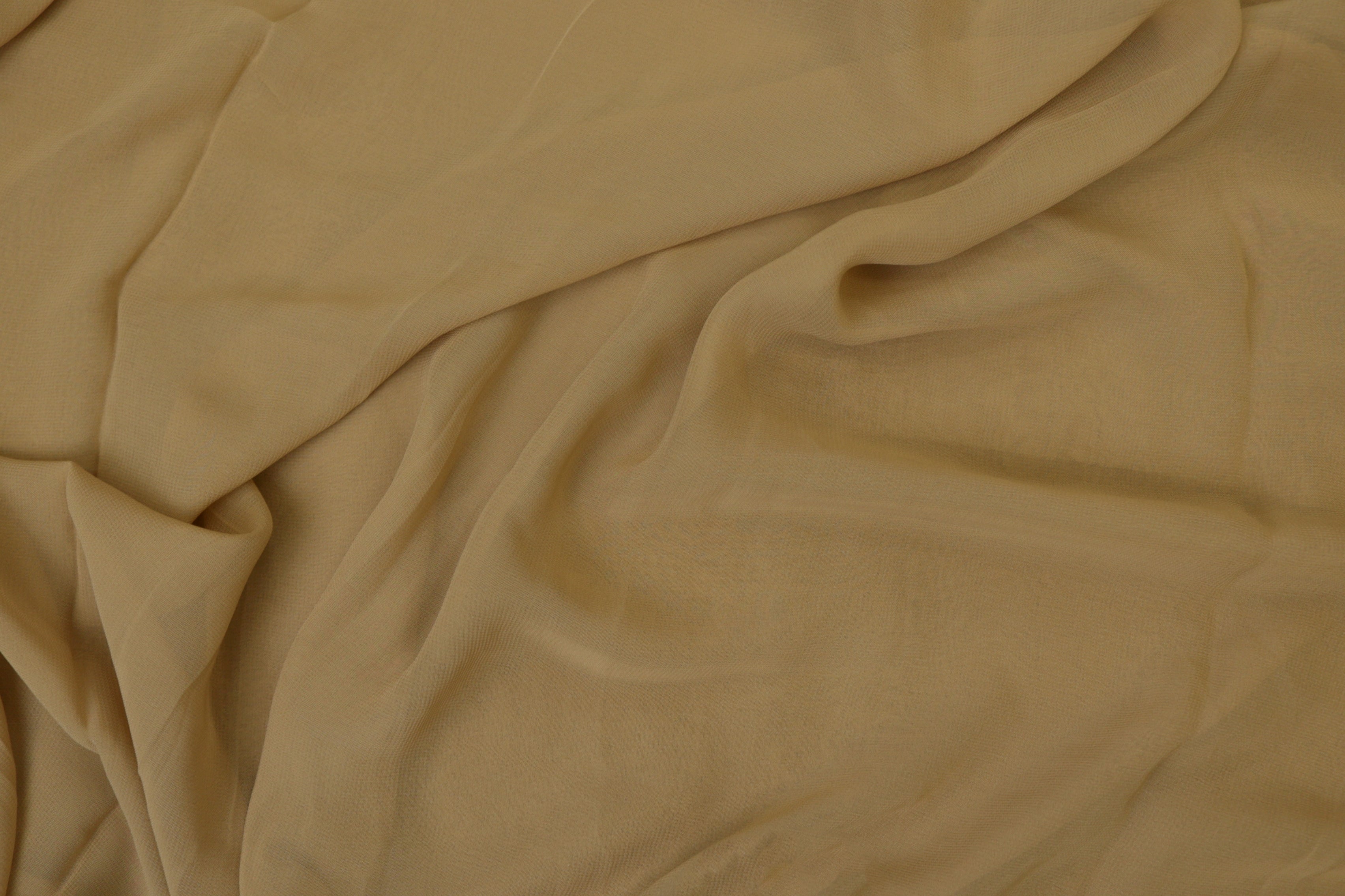 Beige plain georgette fabric