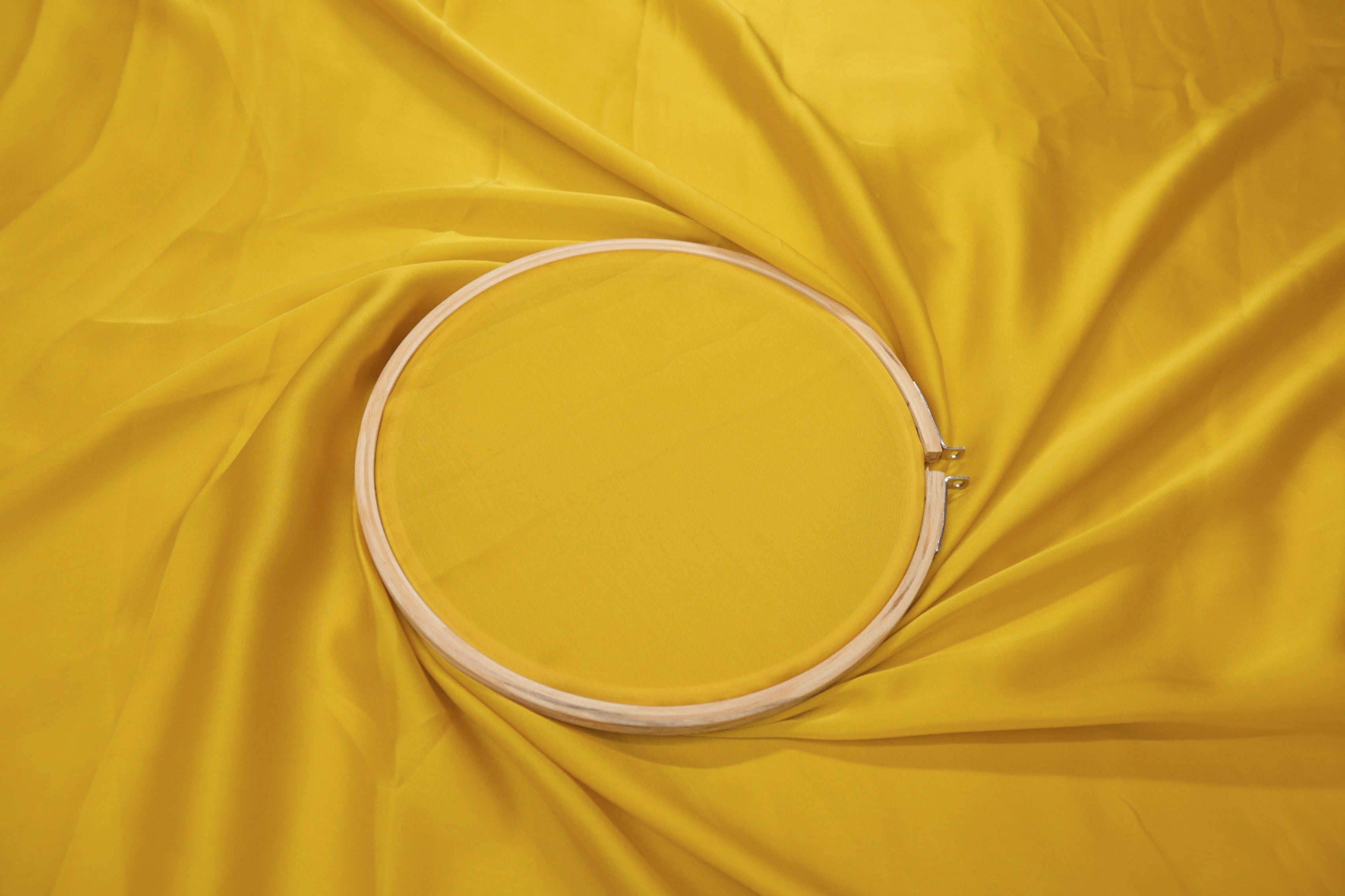 Lemon yellow coloured georgette satin