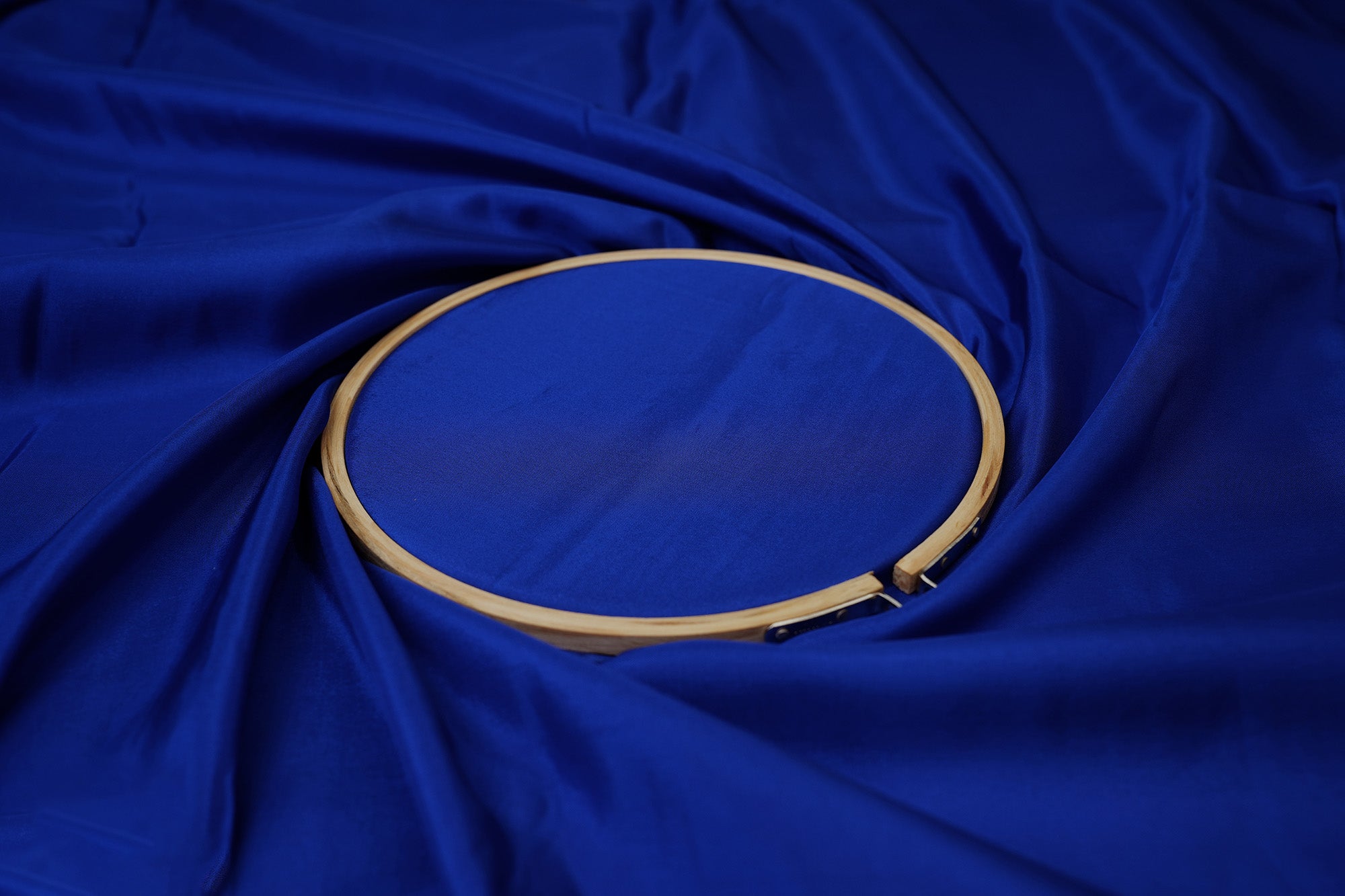 Royal blue coloured upada silk fabric