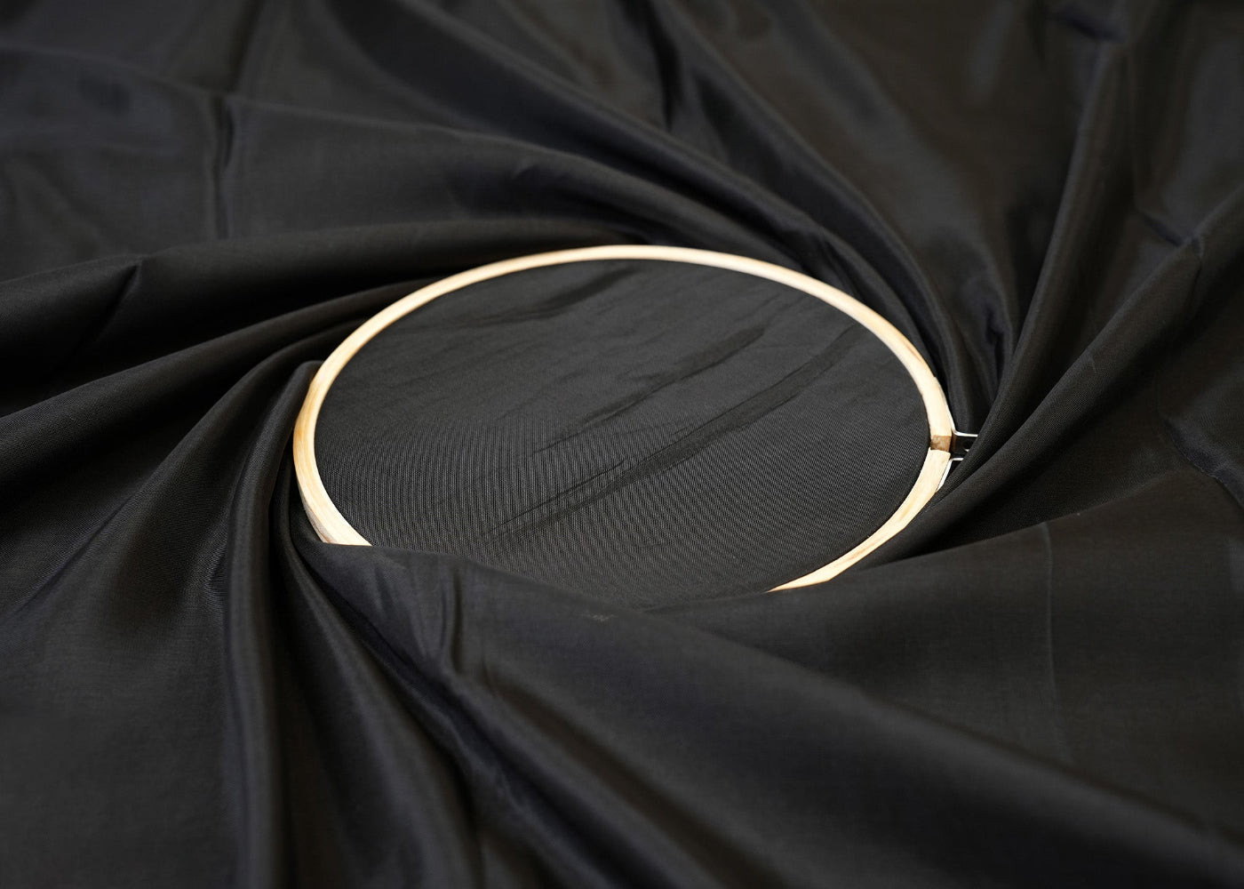 Black coloured upada silk fabric - Paras Gallery Fabrics