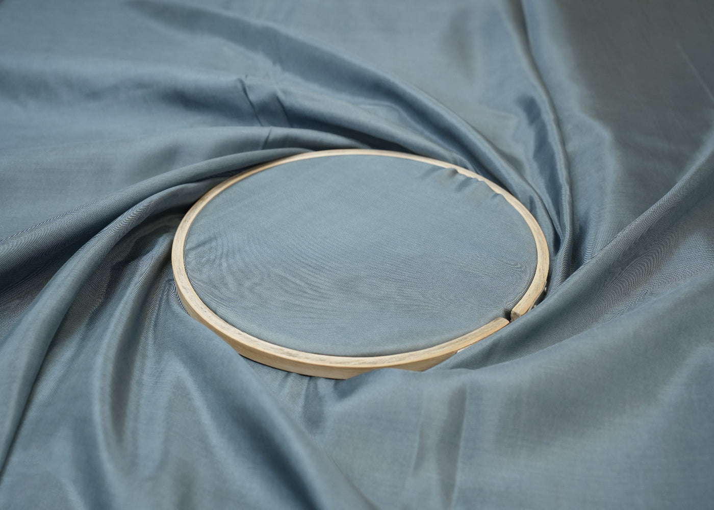 Blueish Grey coloured upada silk fabric - Paras Gallery Fabrics