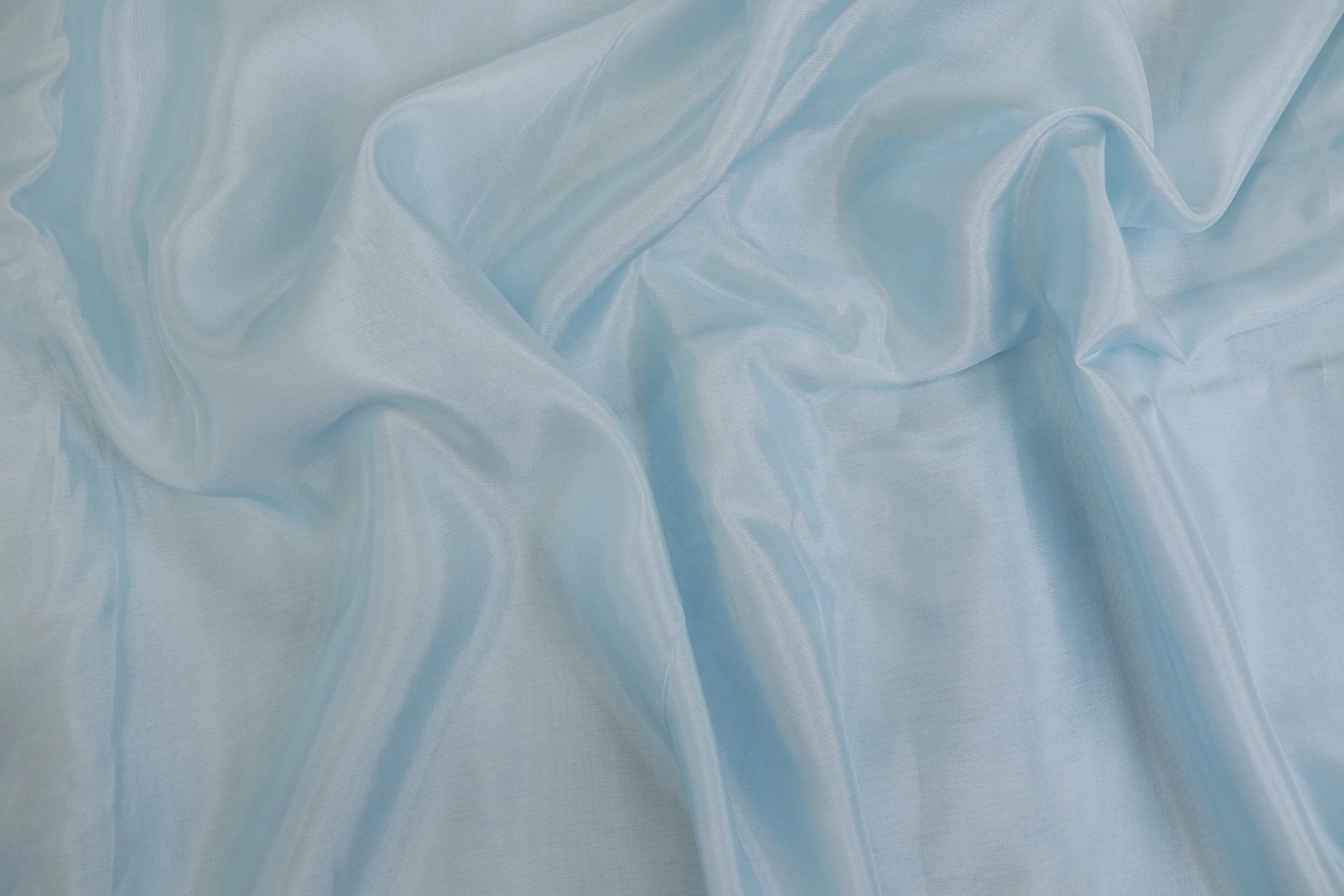 Sky Blue coloured upada silk fabric