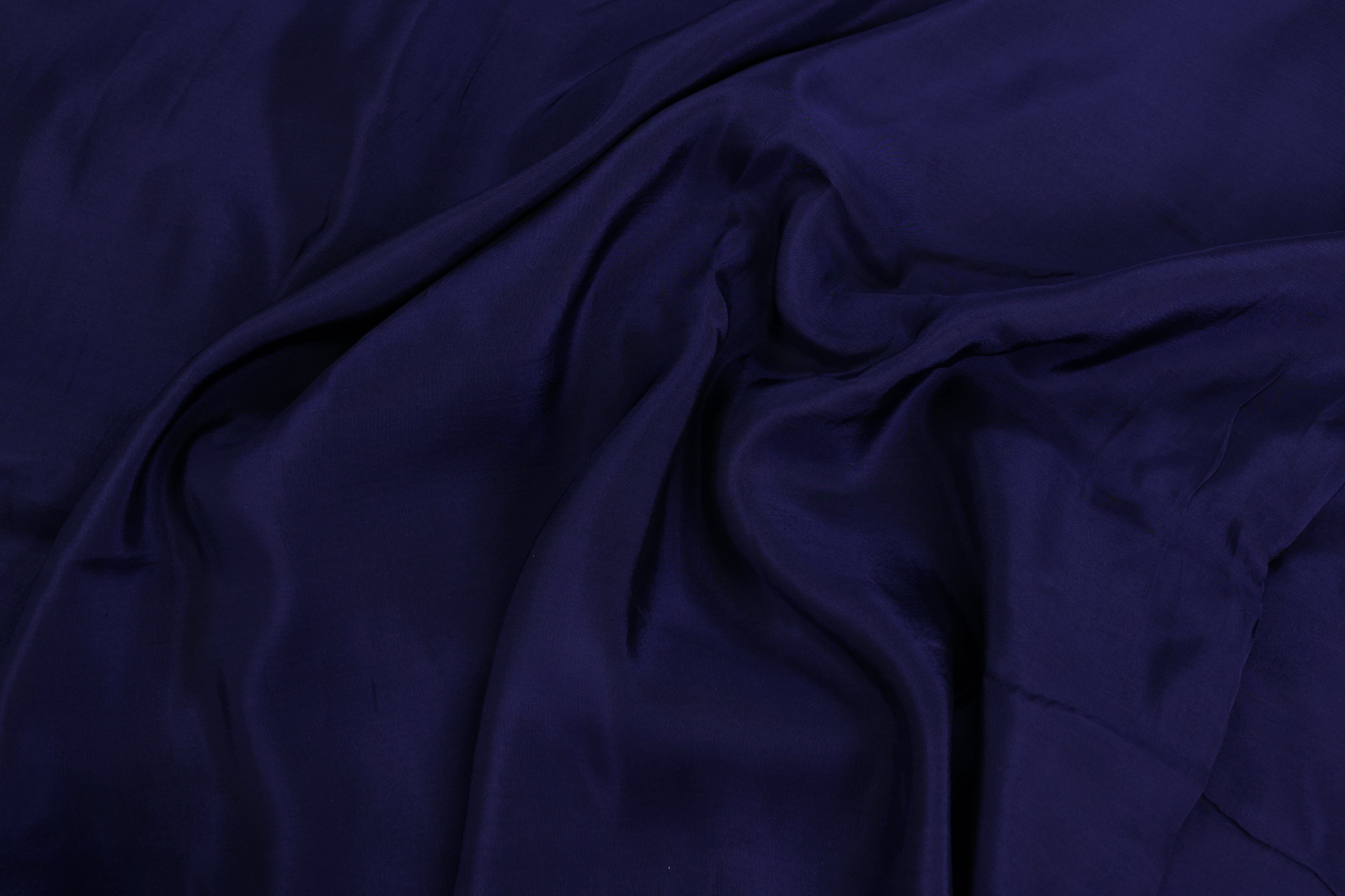 Dark Navy Blue coloured upada silk fabric