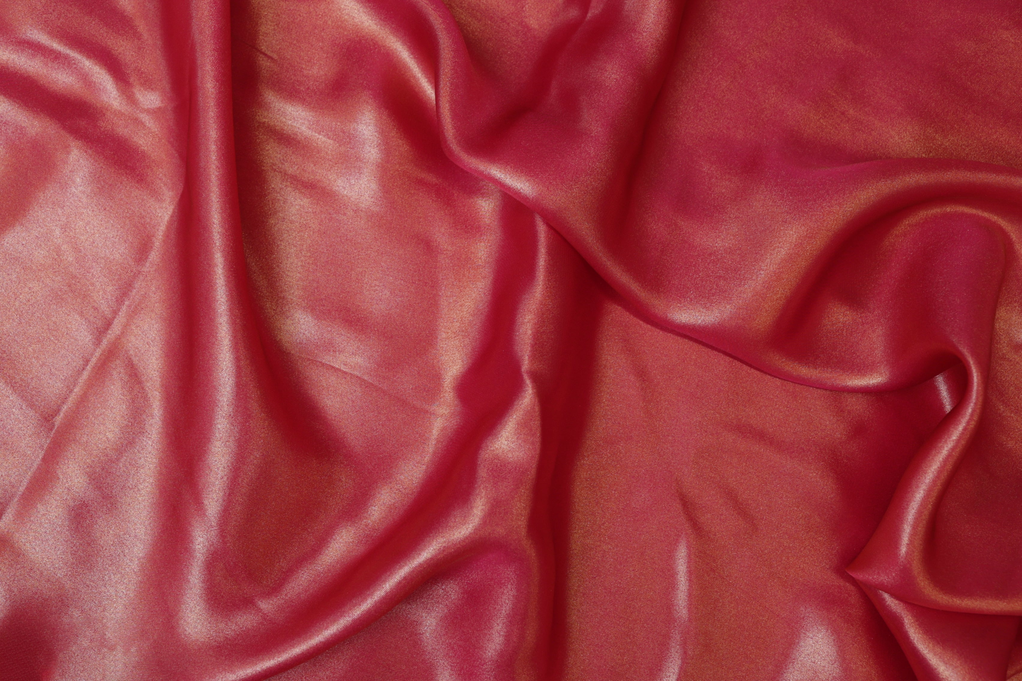 Crimsome Pink coloured shimmer georgette