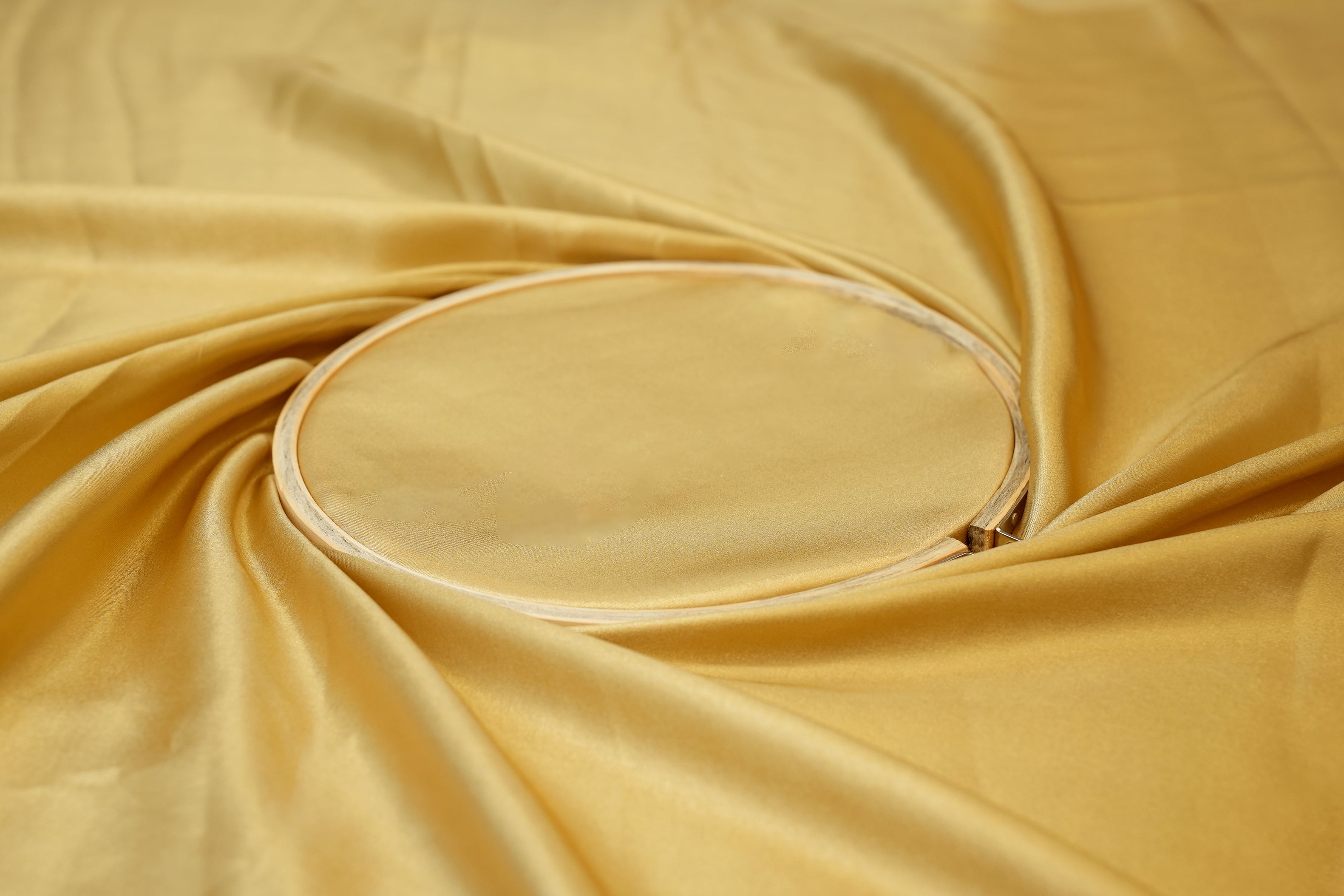 Golden coloured shimmer georgette