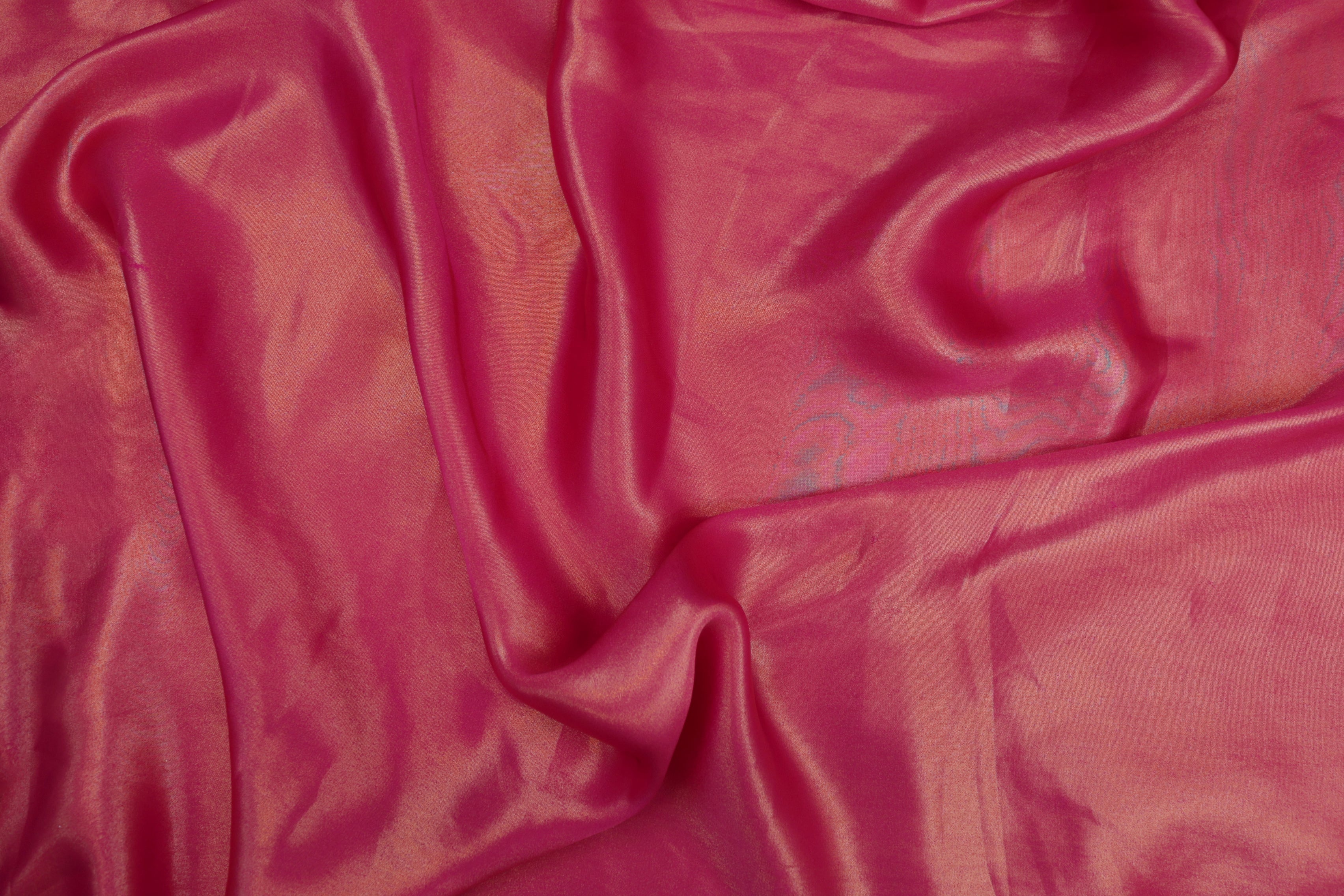 Magenta pink coloured shimmer georgette