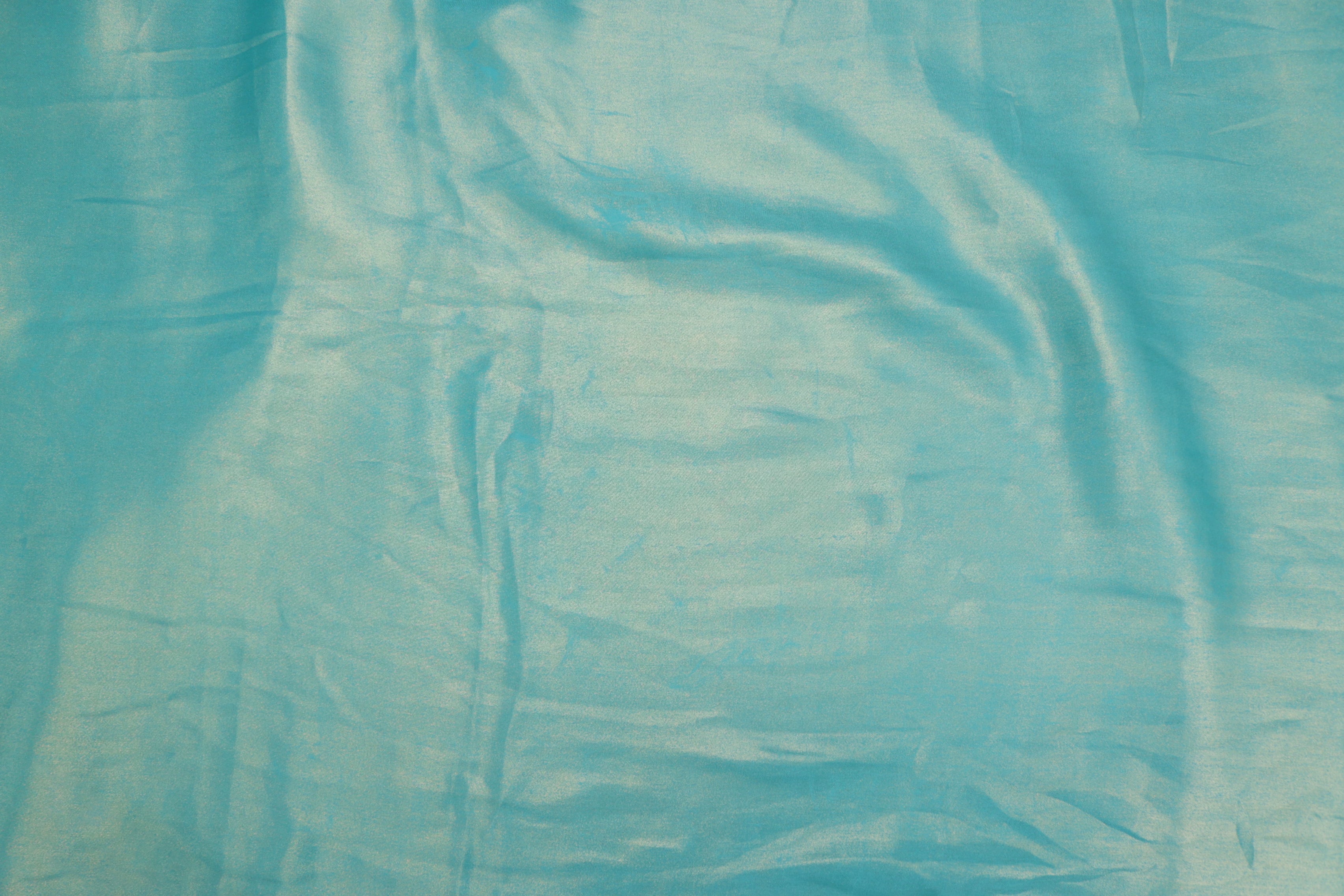 Cyan coloured shimmer georgette