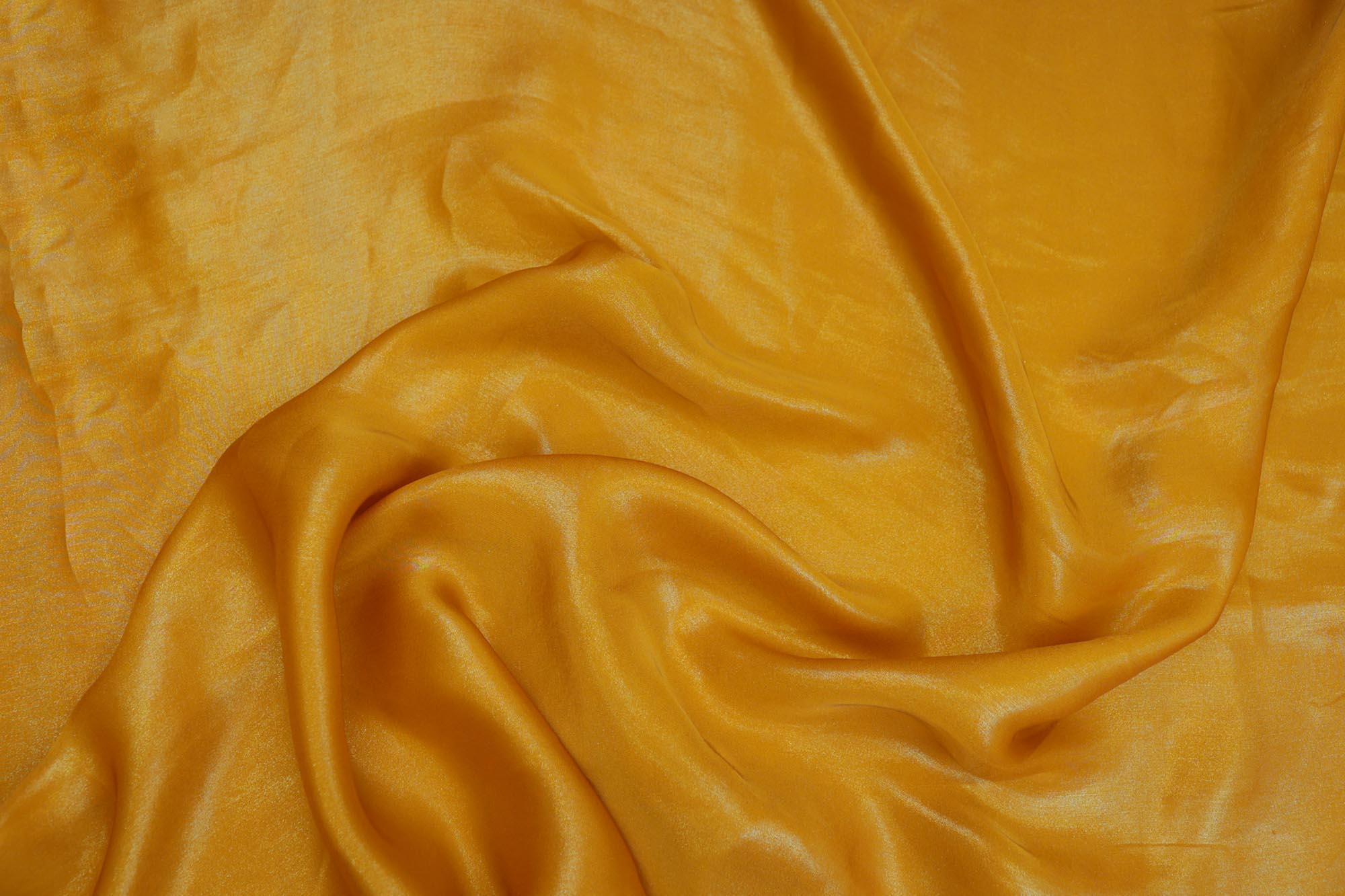 Saffron gold coloured shimmer georgette