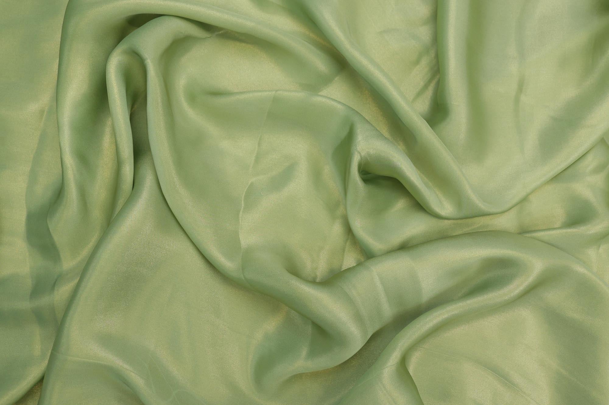 Pistachio green coloured shimmer georgette