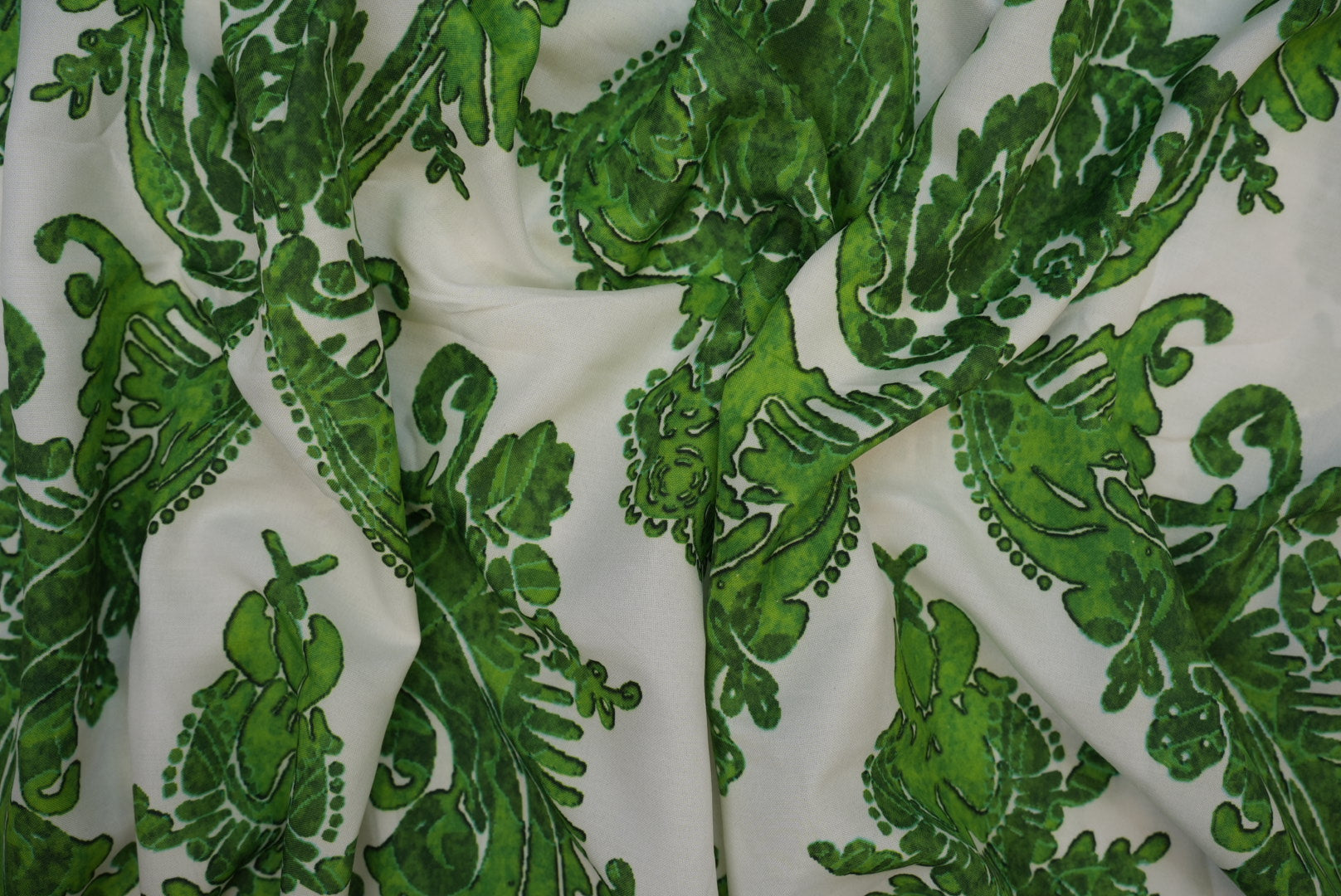 Green Abstract Pattern Rayon Fabric