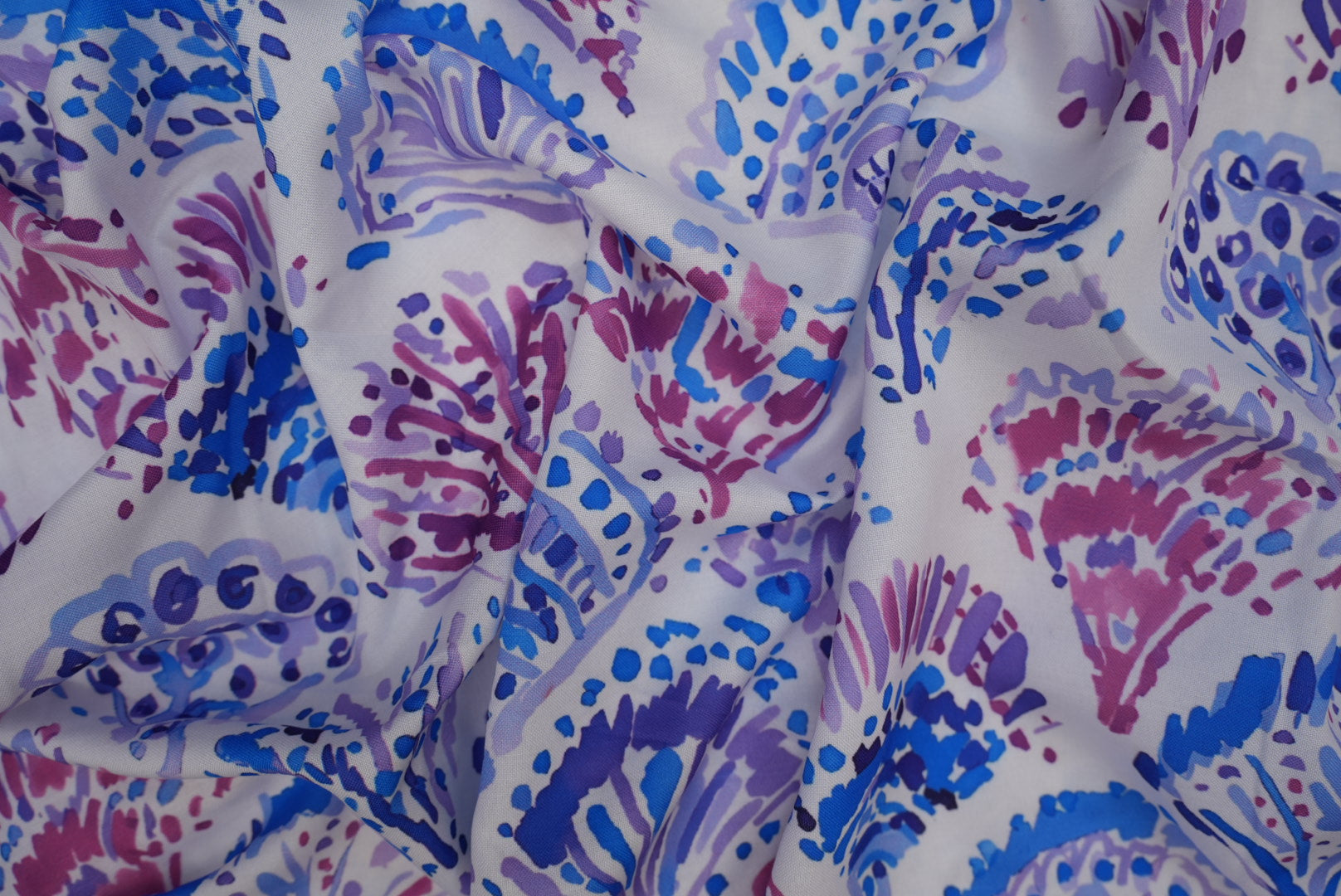 Blue &  Magenta Abstract Digital Printed Rayon